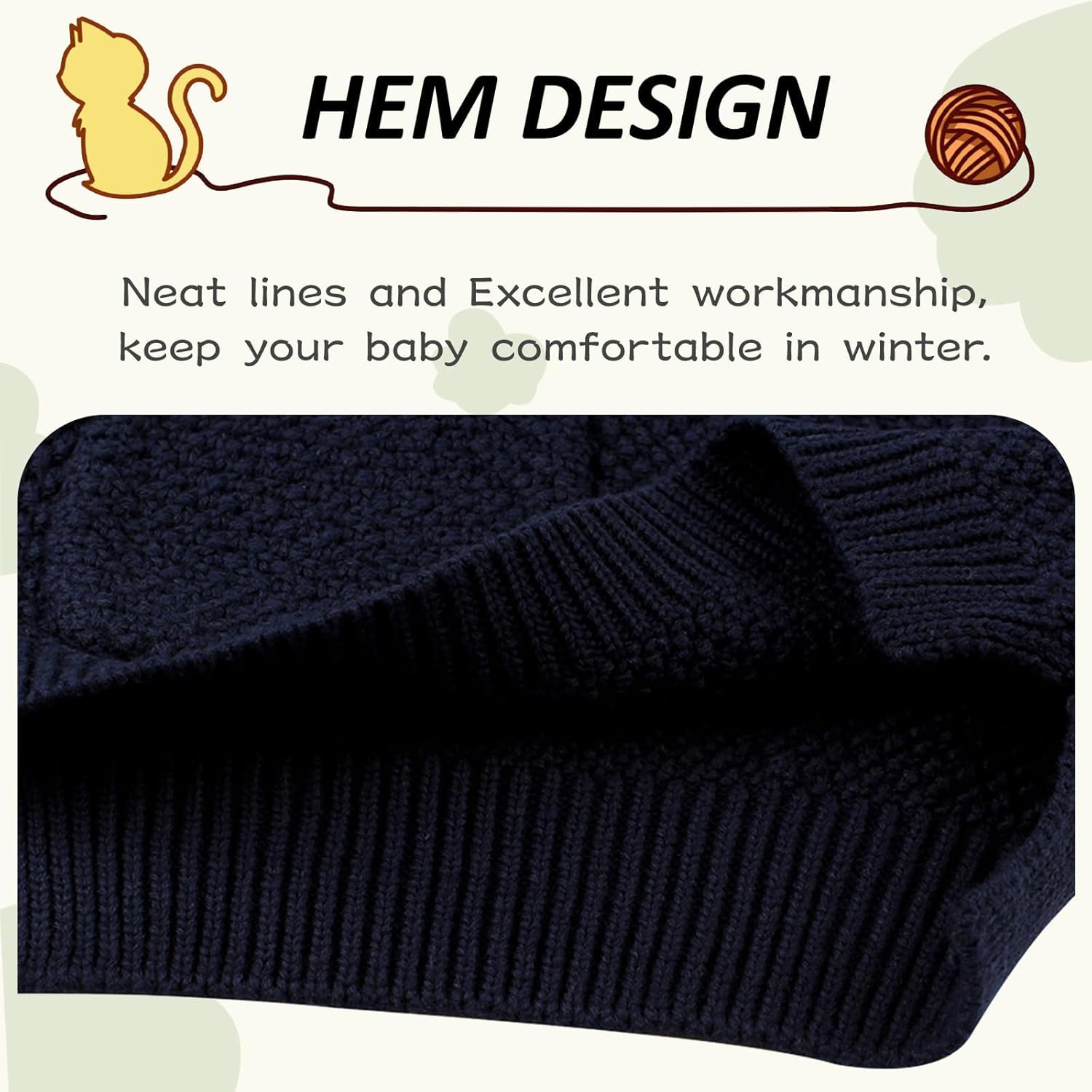 Peecabe Toddler Baby Girl Boy Cable Knit Sweater Cotton Infant Pullover Crewneck Long Sleeve Sweatshirt Fall Winter - Image 5