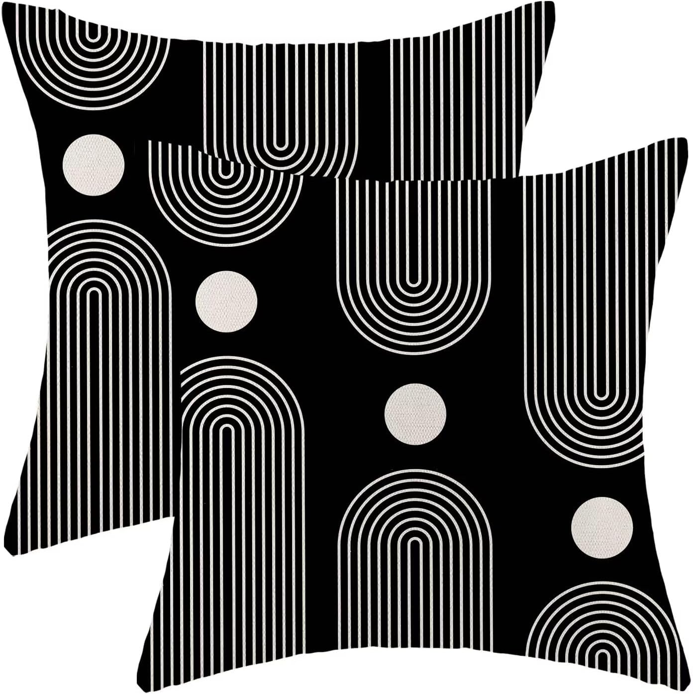 Boho Mid Century Pillow Covers 22x22 Inch Set of 2, Abstract Simple Sun Arch Decorative Throw Pillowcase Boho Modern Outdoor Farmhouse Cushion Cover for Sofa Couch Bed Living Room Decor