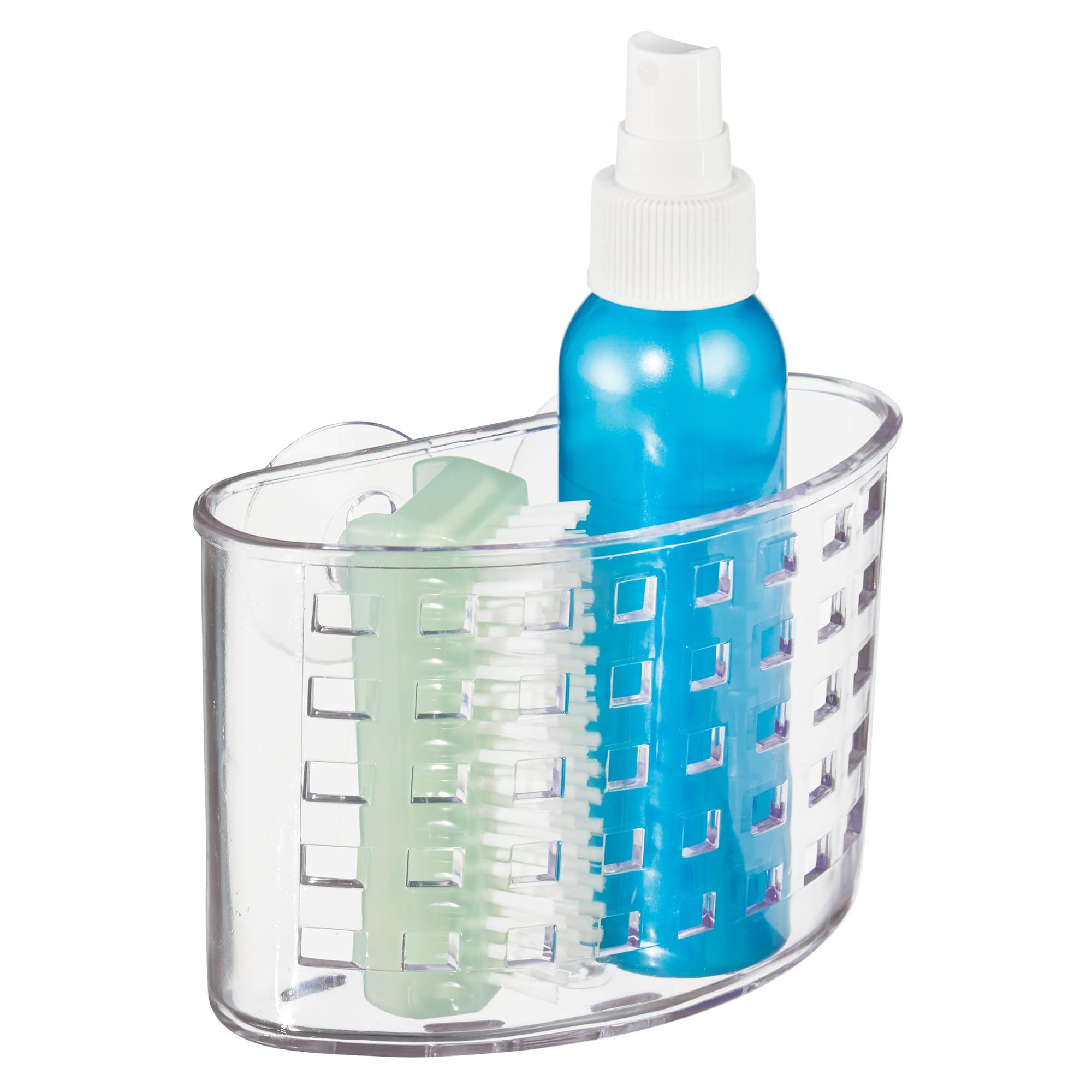 iDesign Suction Cup Shower Caddy Basket - Bathroom Storage Organizer - Clear - Made in USA