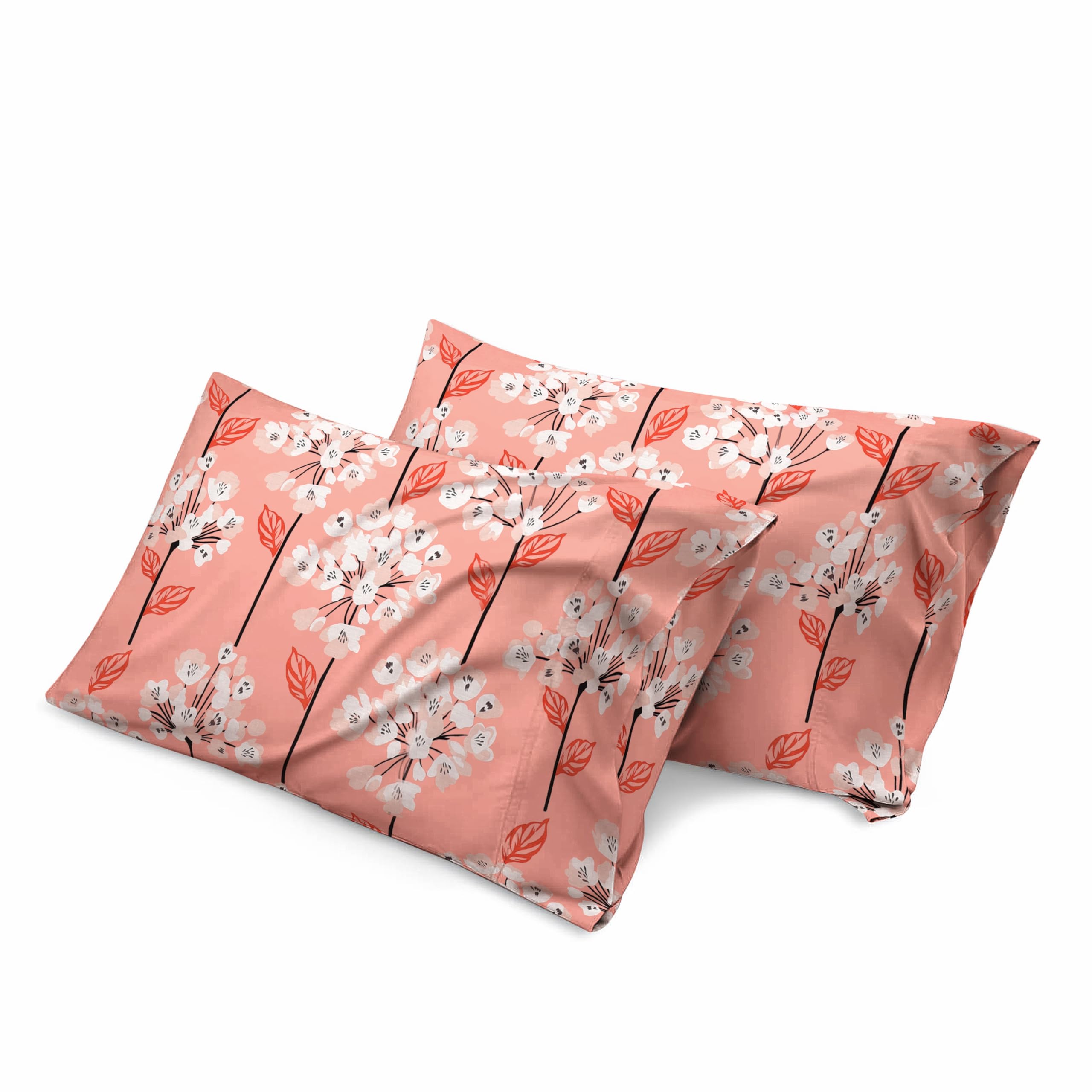 Printed 100% Egyptian Cotton Pillowcases Pack of 2-400TC - Ultra Soft