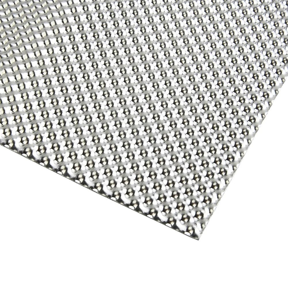 Protezione Termica In Alluminio Goffrato 300 x 500 mm, scudo termico in alluminio goffrato, piastra parafiamma, serbatoio carburante, collettore turbo argento, scarichi for motociclette