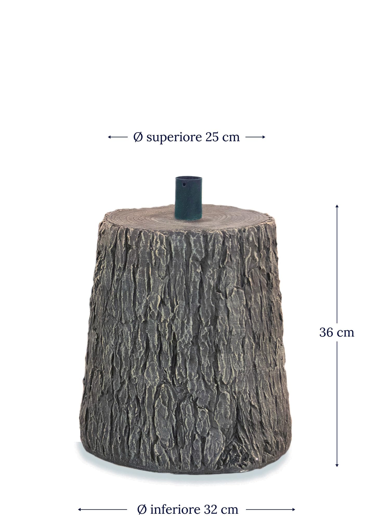 BOP Base Tronco Nature Per Albero Di Natale Effetto Legno Real Touch - Base Rialzata, Ceppo Fino a 210 cm - Supporto Decorativo, Vaso Design Ultra Realistico