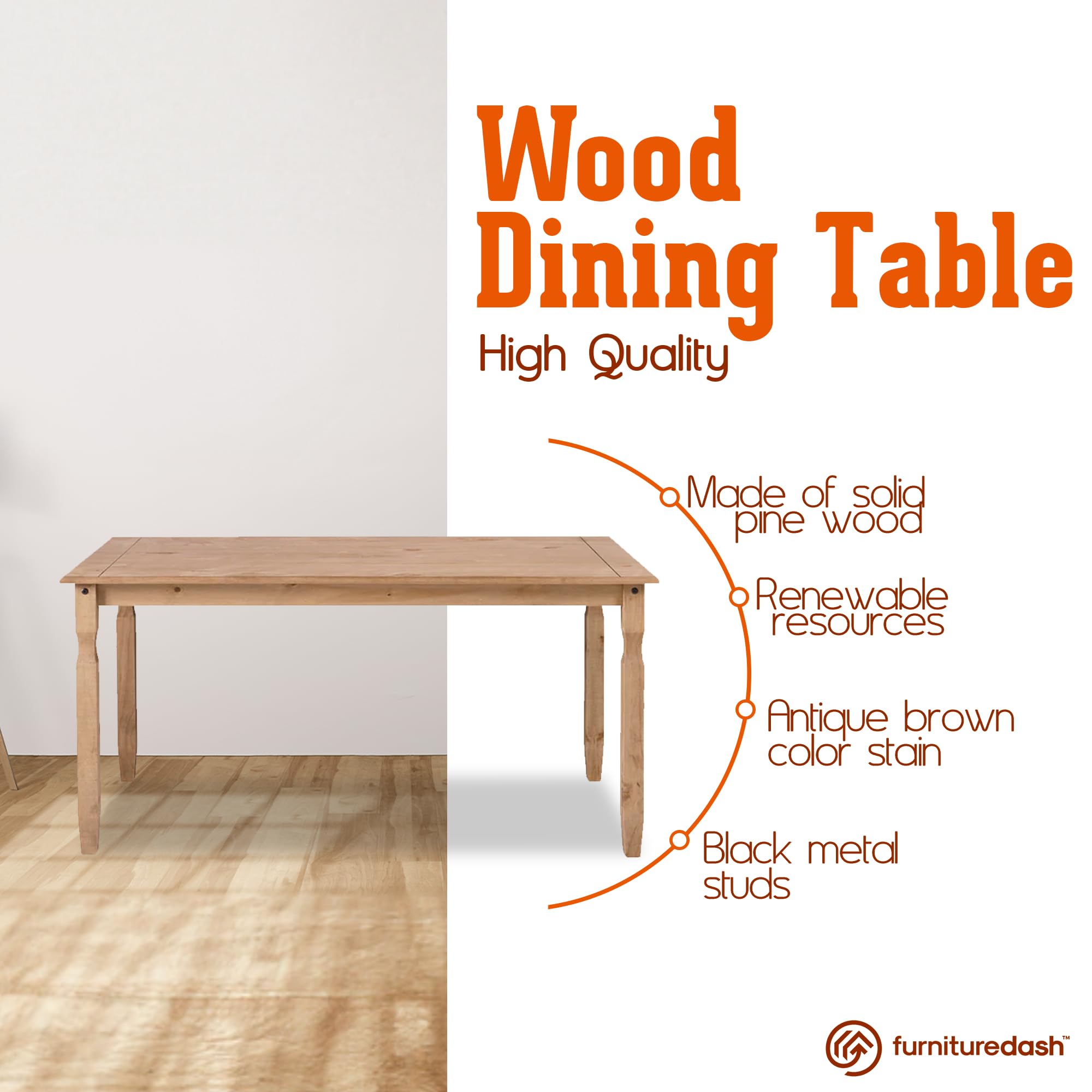 Corona コロナ テーブル Amazon.com - Furniture Dash Solid Wood Kitchen & Dining Room