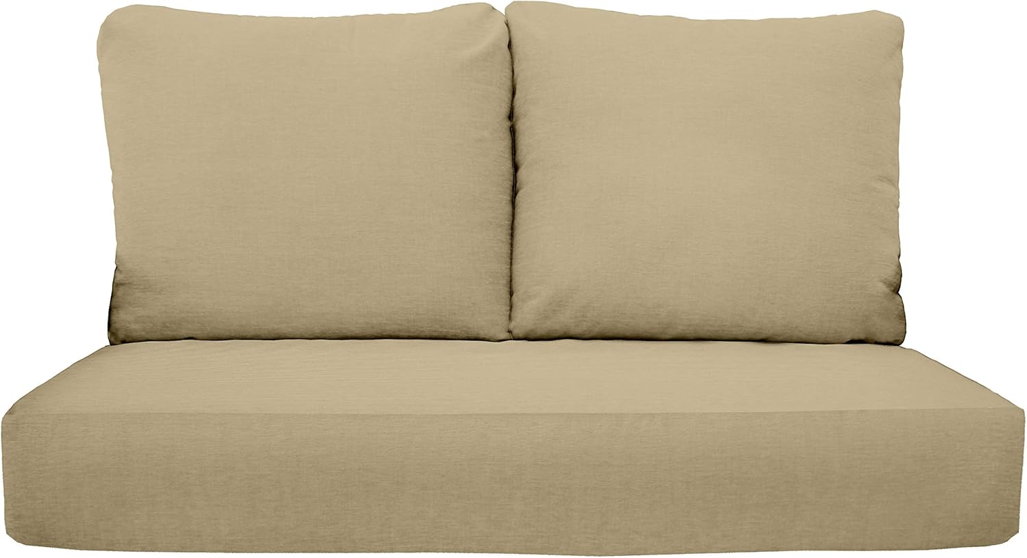RSH DECOR: Deep Seating Loveseat Cushion Set | 46” x 26” Loveseat | Sunbrella Performance Fabric | Outdoor Foam Settee and Pillow Back Cushions for Patio Furniture | Canvas Canvas