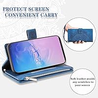 Vista 4 de Asuwish Funda de teléfono para Samsung Galaxy S10 con protector de pantalla de vidrio templado y correa para la muñeca Mandala Flower Flip Zipper