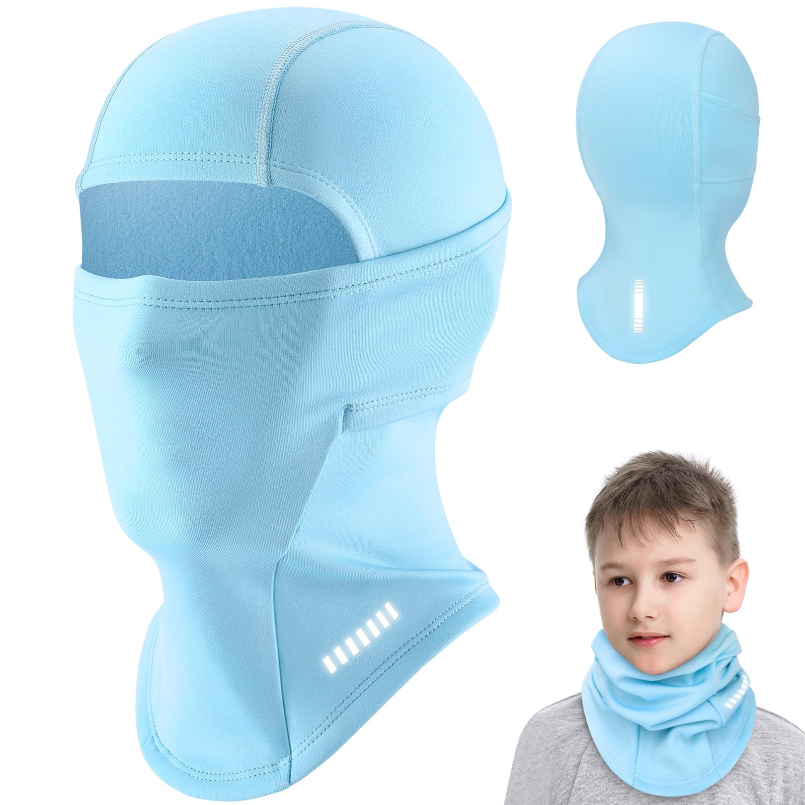 Pasamontañas Térmico para Niños, Pasamontañas Niño Multifuncional Máscara de Esquí Antiviento y Cálido Calentador de Cuello para Niños y Niñas Ciclismo, Esquí