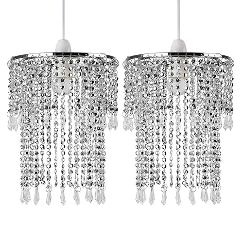 Silver Lamp Shades For Ceiling Amazon Co Uk