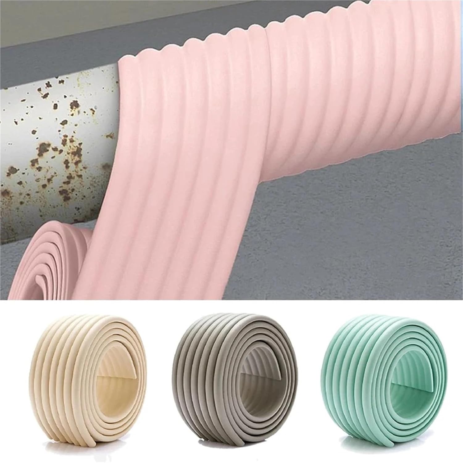 Insulation Pipe Strip 2m×8cm Outdoor Water Pipe Anti-freezing Strip Winter Foam Pipe Insulation Tape(Gray)