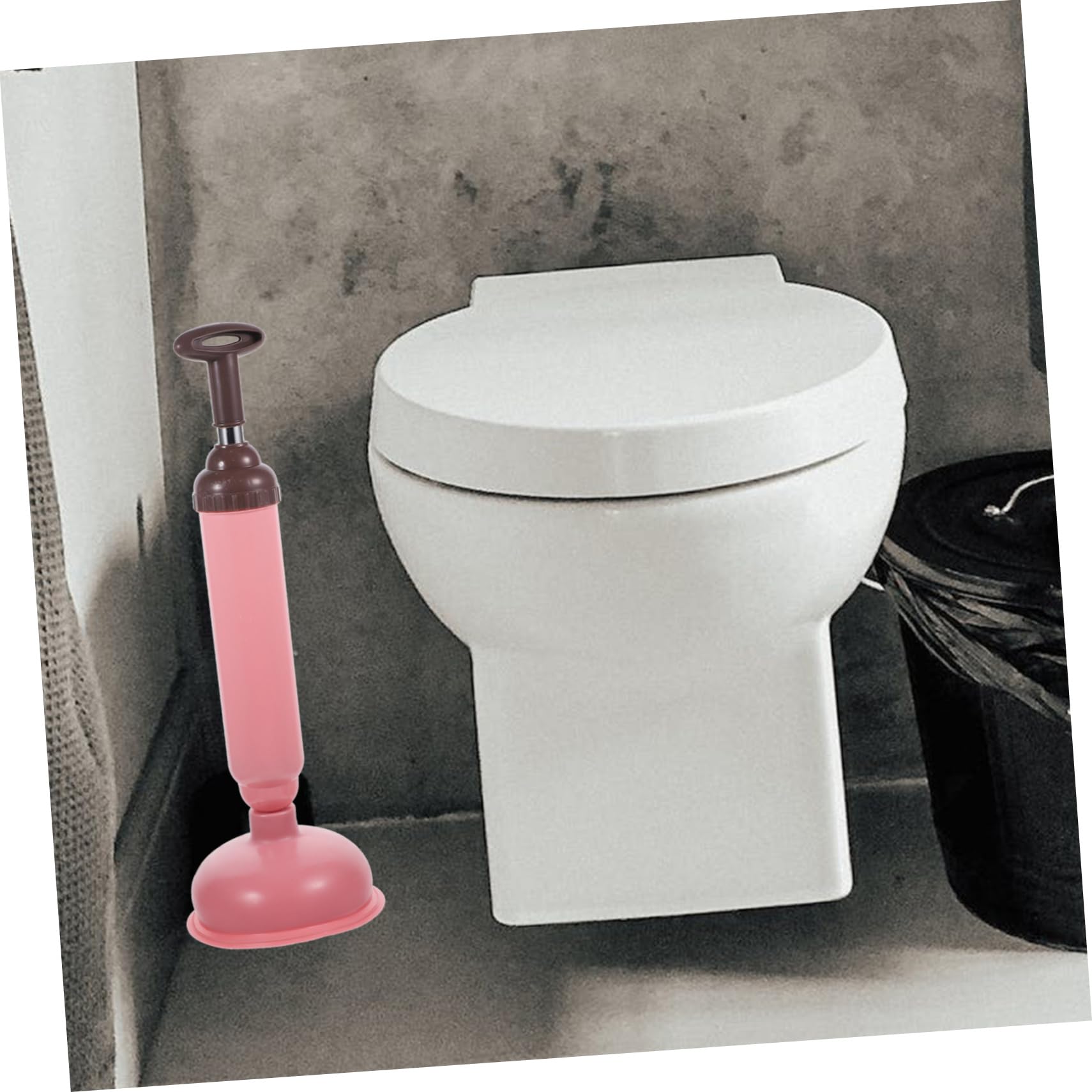 Desatascador de Inodoro Ventosa de Succión Fuerte, PVC y Acero Inoxidable, para Cocina y Hogar, Quita Obstrucciones Fácil Limpieza | Color Rosa, Fácil de Limpiar, para Hotel y Hogar, Herramienta Manual para Desatascar Obstrucciones