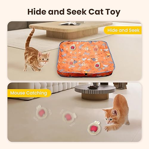 Miniatura 2 de Juguetes interactivos para gatos de interior, bola móvil recargable en bolsa con 3 modos de velocidad, divertido juguete para gatos adultos aburridos