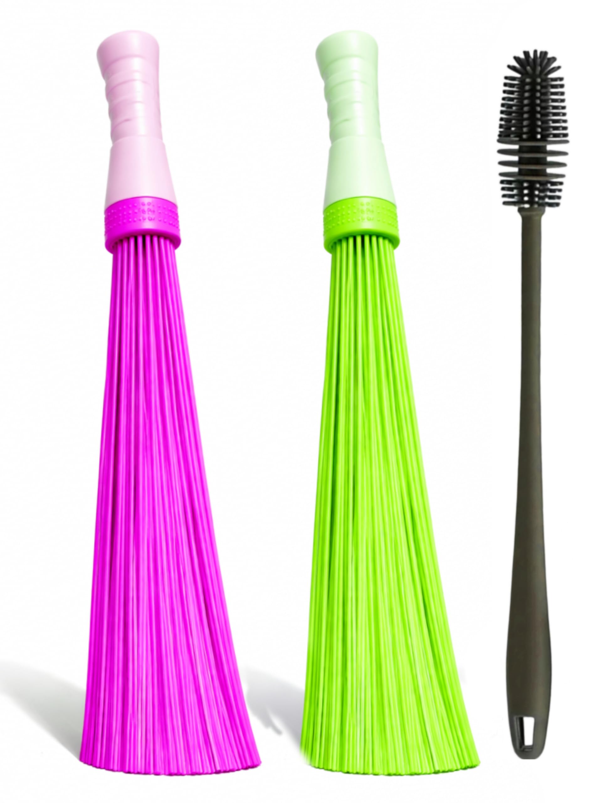 (Pack of 2) Smart Heavy-Duty Plastic Bathroom Cleaning Broom with 1 Bottle Cleaning Brush | 22 Inch Kharata with 60 Hard Bristles | 300gm Plastic Floor & Tile Cleaning Broom for Wet & Dry Use-image-18
