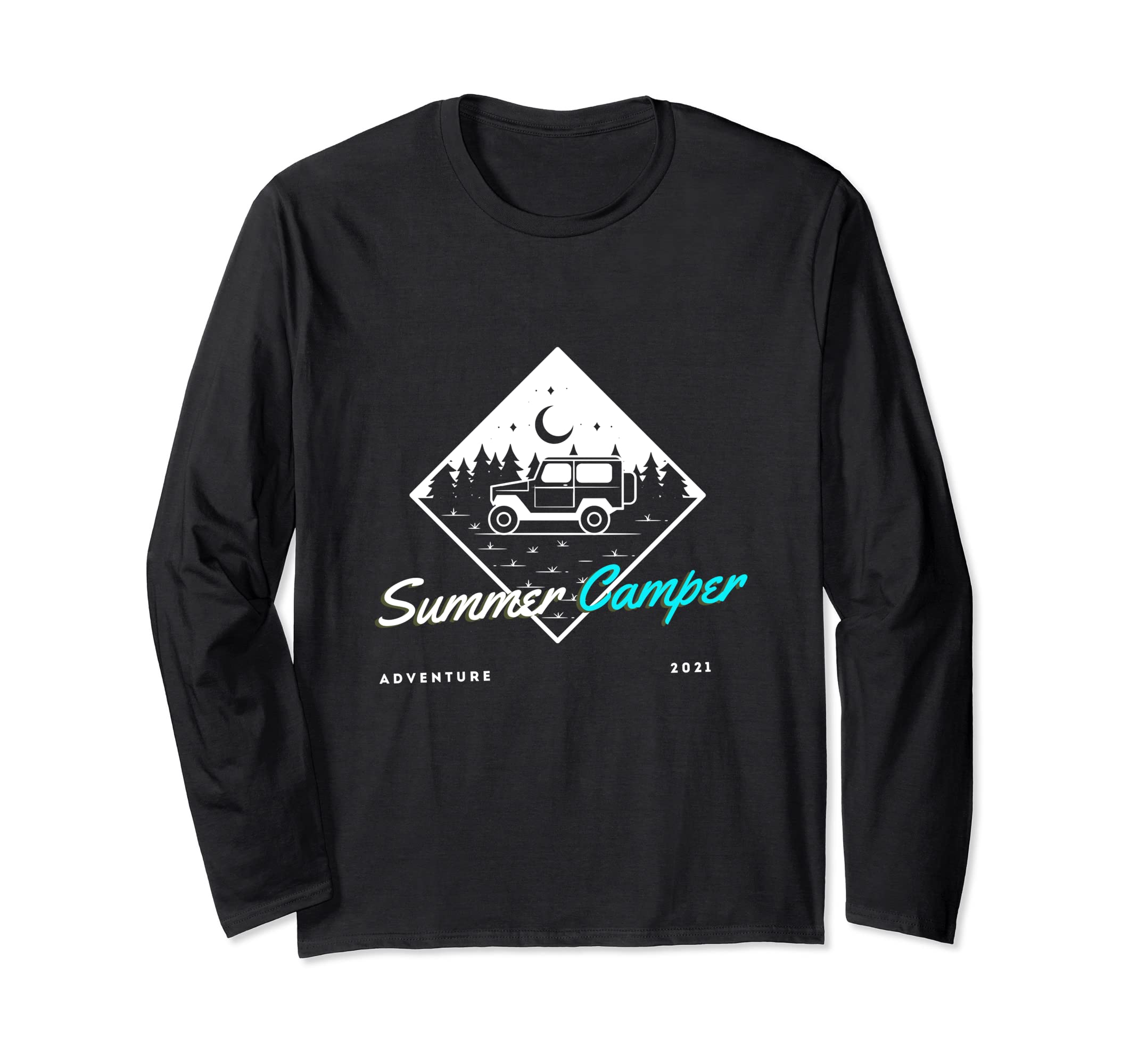 Hiking Camping Graphic Tee Summer Camper hippie Vibes Long Sleeve T-Shirt