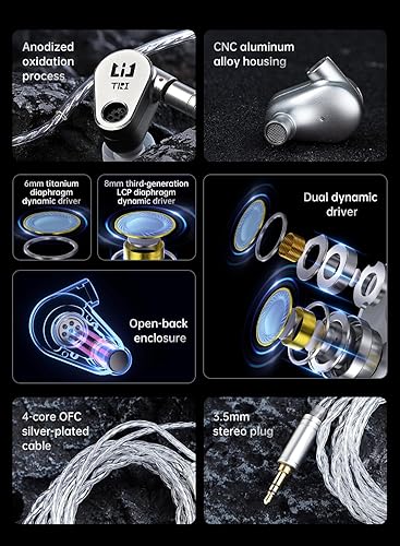 Miniatura 9 de KZ AS10 - Auriculares con 5 controladores de armadura equilibrada, auriculares con cancelación de ruido, auriculares con cable IEMS con cable