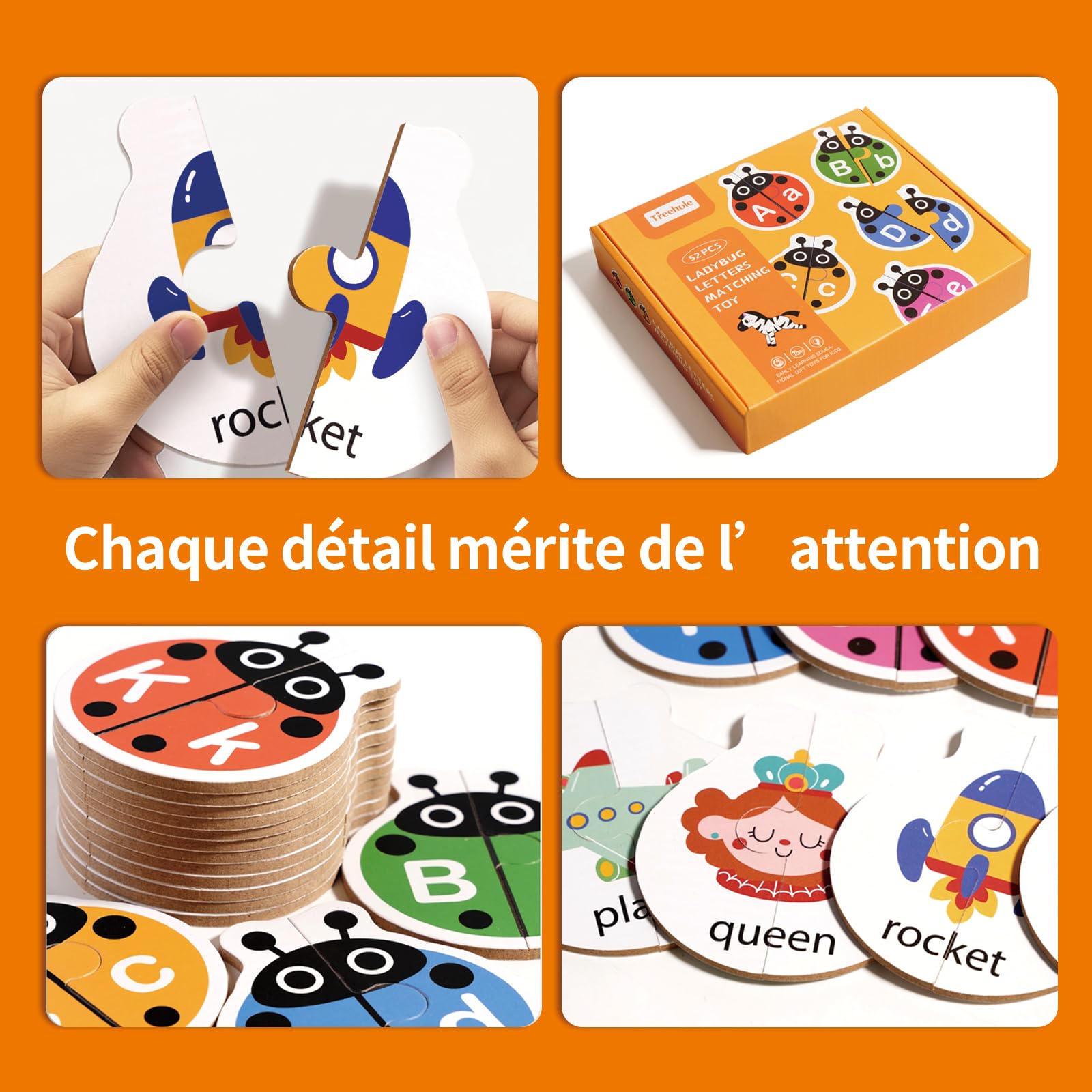 Jouet Montessori Alphabet 3-6 Ans Motricité Fine Éducatif Cadeau Fille Garçon