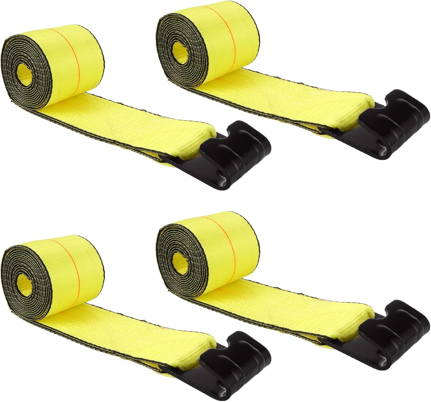 DAJAVE 4 Pack Winch Straps 4" x 30' Heavy Duty Tie Down Strap with Flat Hooks, 16,200lbs Break Strength, 5400 lbs Working Load, 4 Inch Straps for Truck Strap Cargo Tie Down for Flatbed Trailer