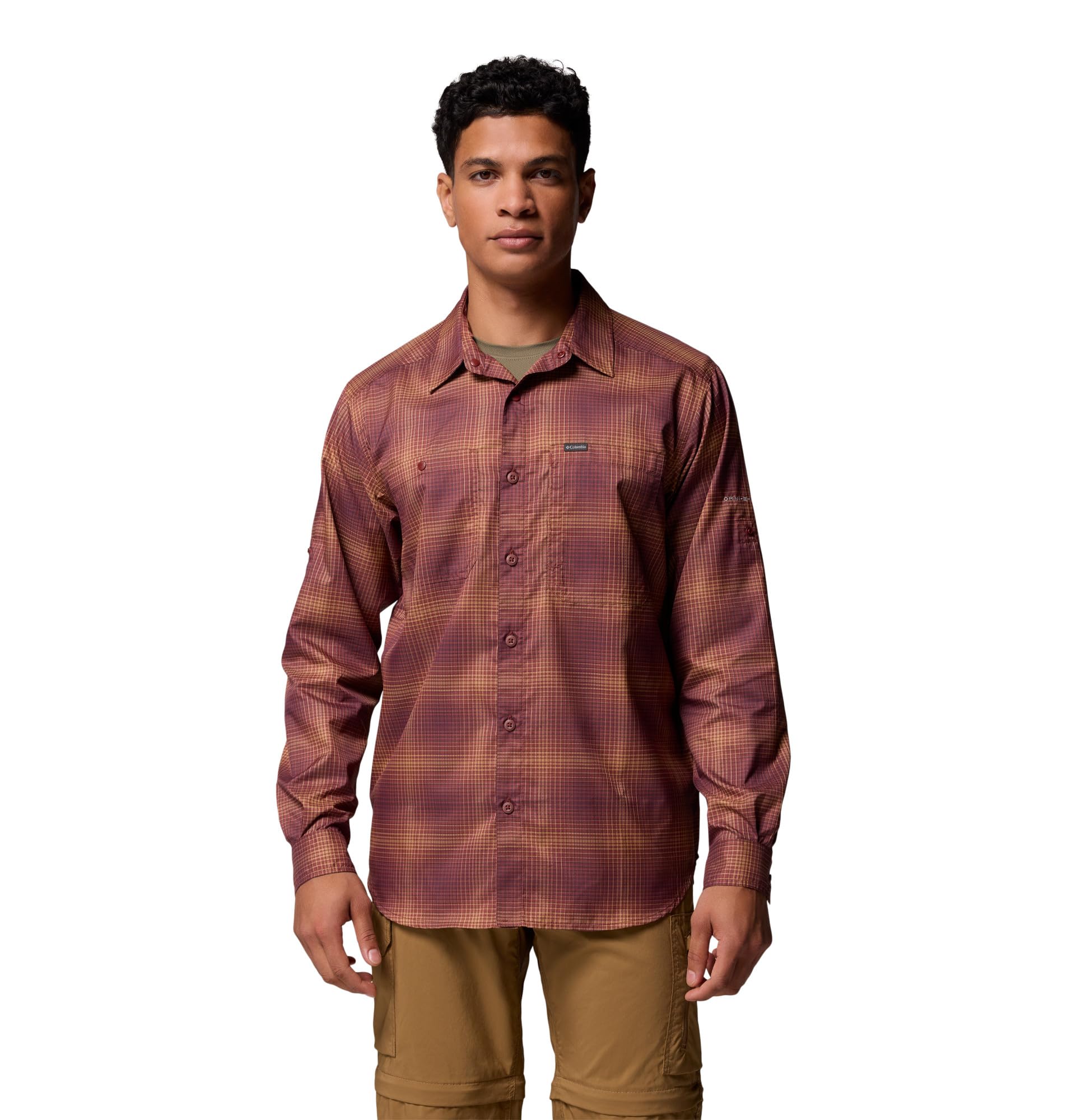 Columbia Men's Silver Ridge Utility Lite Plaid Long Sleeve, Spice Ridge Ombre, XL