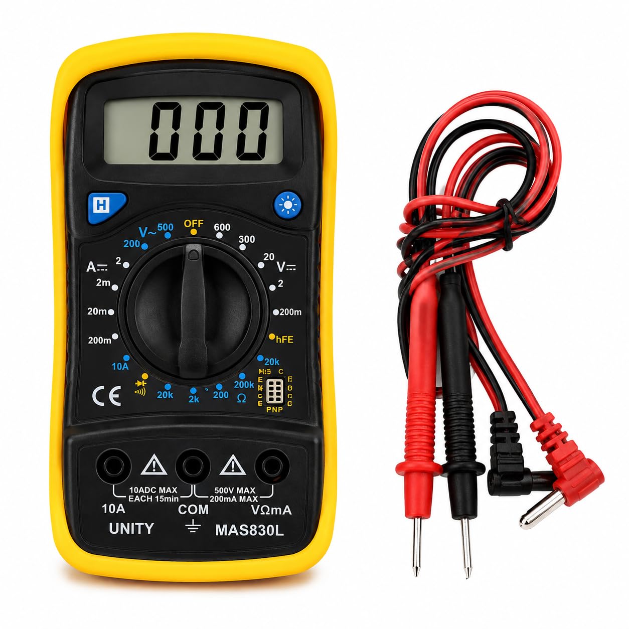 MAS830L Digital Multimeter | AC/DC Voltage, DC Current & Resistance Meter with LCD Display | Portable Electrical Tester for Home, DIY Electronics & Professional Use-picture-11