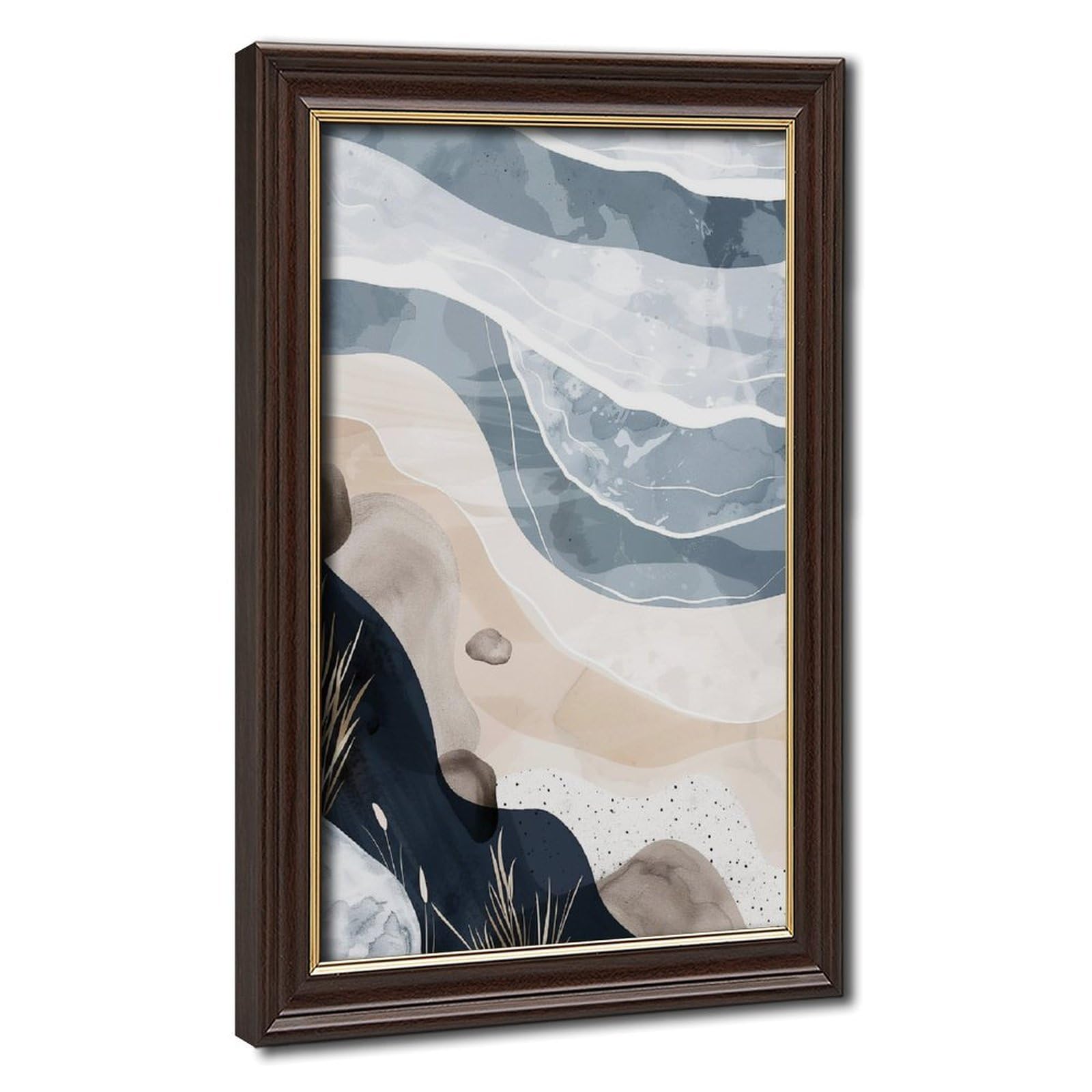 Bareronor Neutral Shoreline Canvas Poster Bedroom Decor Landscape Office Room Decor Gift 12" L X 18" W