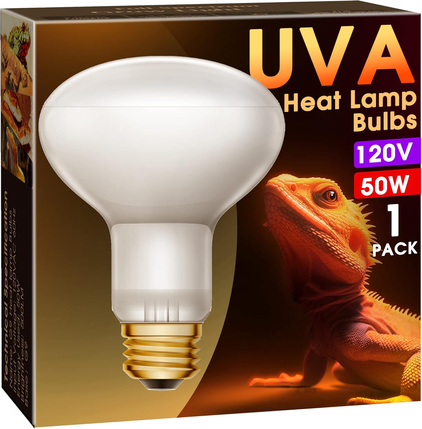 WEEGrow Heat Lamp Bulbs, UVA Reptile Light, Reptile Heat