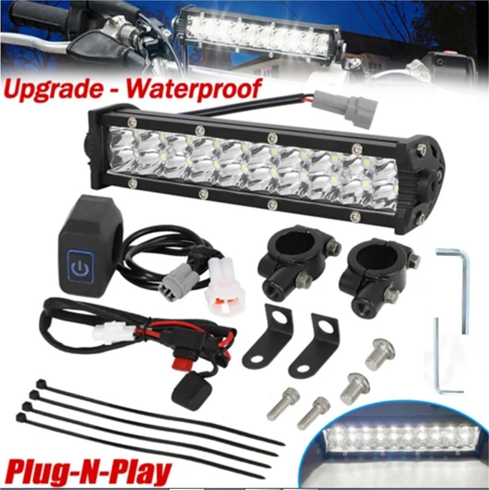 Faro Delantero Moto Kit de barra luces LED para faros delanteros moto cross Plug-N-Play mejorado para CRF250F para CRF110 para TTR110 para YZF450