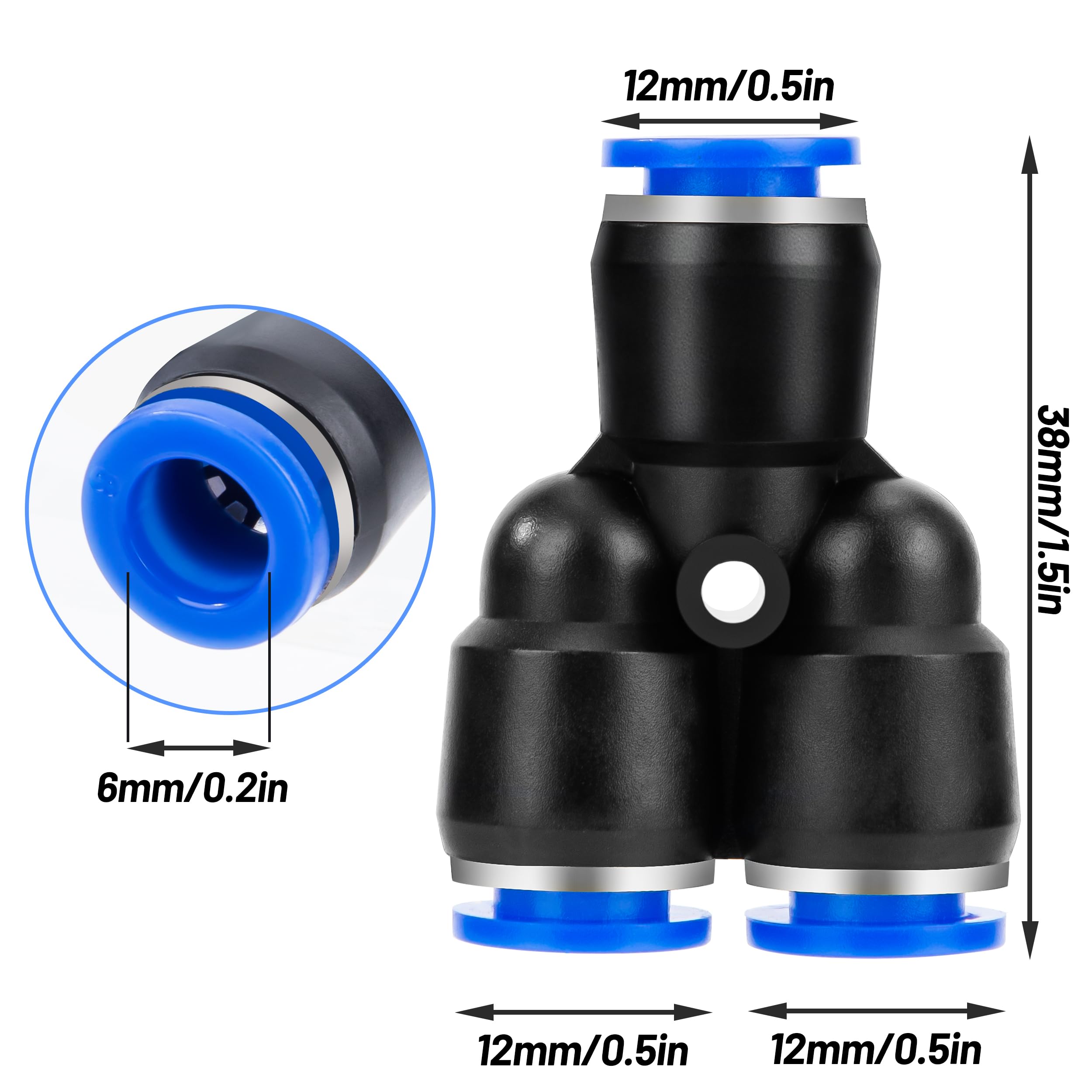 ERGAOBOY 40 Stück 10mm 12mm Schlauch OD Push To Connect Fitting Kits