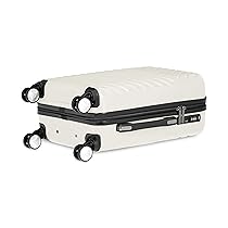 AmazonBasics 2 Piece Geometric Hard Shell Expandable Luggage Spinner Suitcase Set – Cream