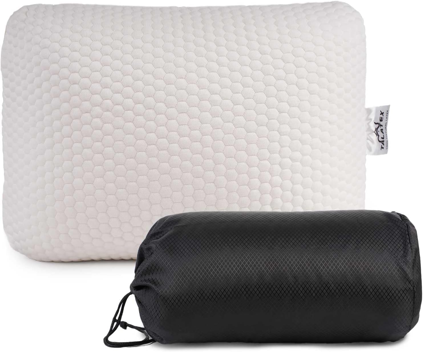 Talatex Travel & Camping Pillow, Small Camping Cushion with Carry Bag and Washable Cover, Pure Natural Talalay Latex, No Memory Foam Chemicals Talatex Travel & Camping Pillow, Small Camping Cushion with Carry Bag and Washable Cover, Pure Natural Talalay Latex, No Memory Foam Chemicals