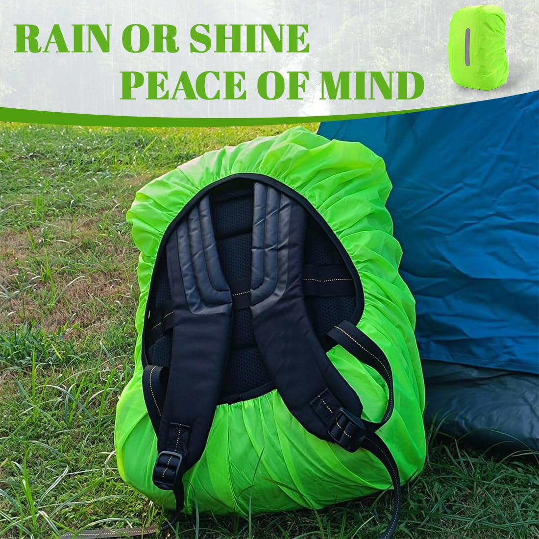 Funda impermeable para mochila con rayas reflectantes, 40 l - 50 l, funda impermeable mochila,mochilas 50 litros, mochilas impermeables, impermeable, para senderismo, camping, viajes, ciclismo