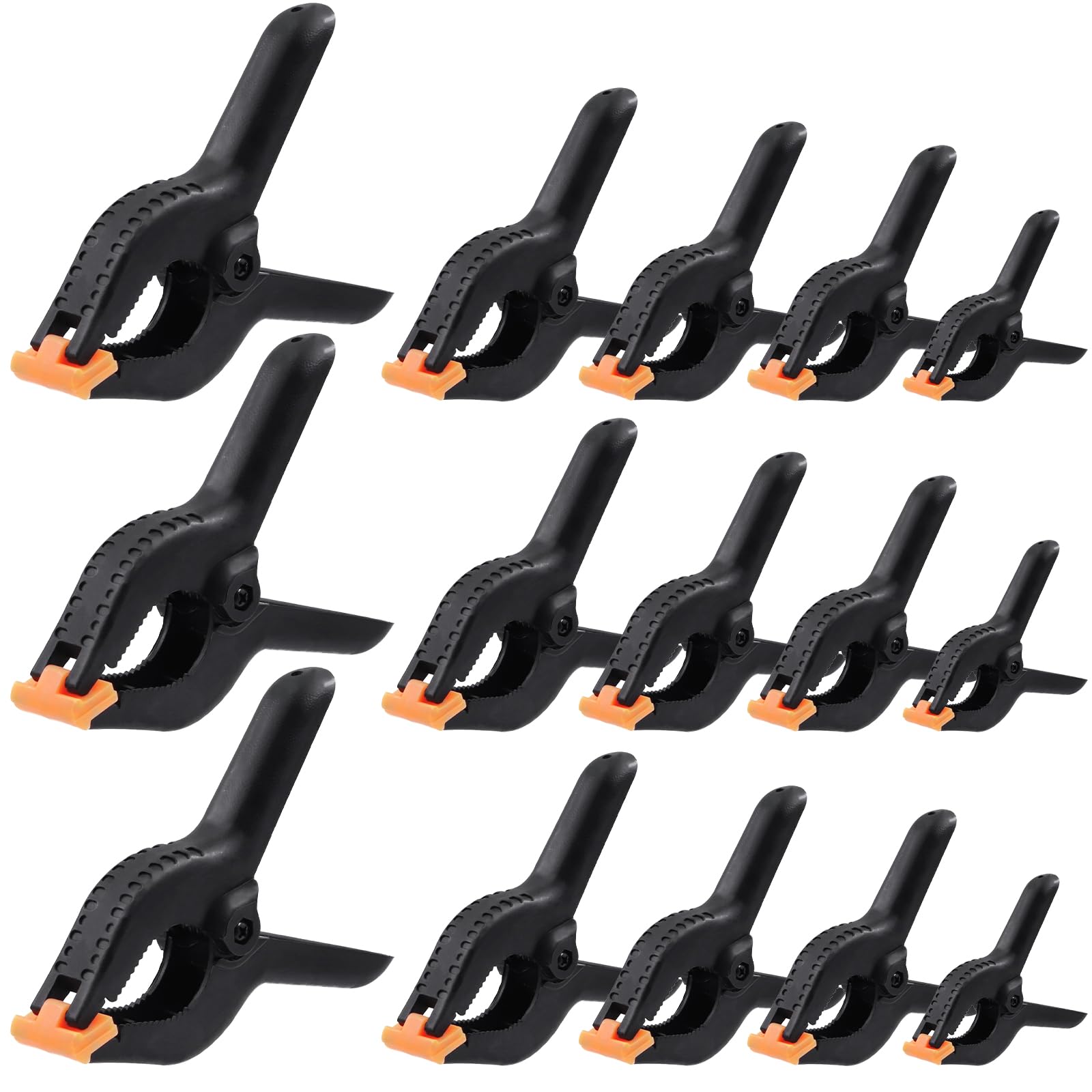 Wokape 15Pcs Spring Clamps Set, Black, Plastic, Nylon, Clamp, 2