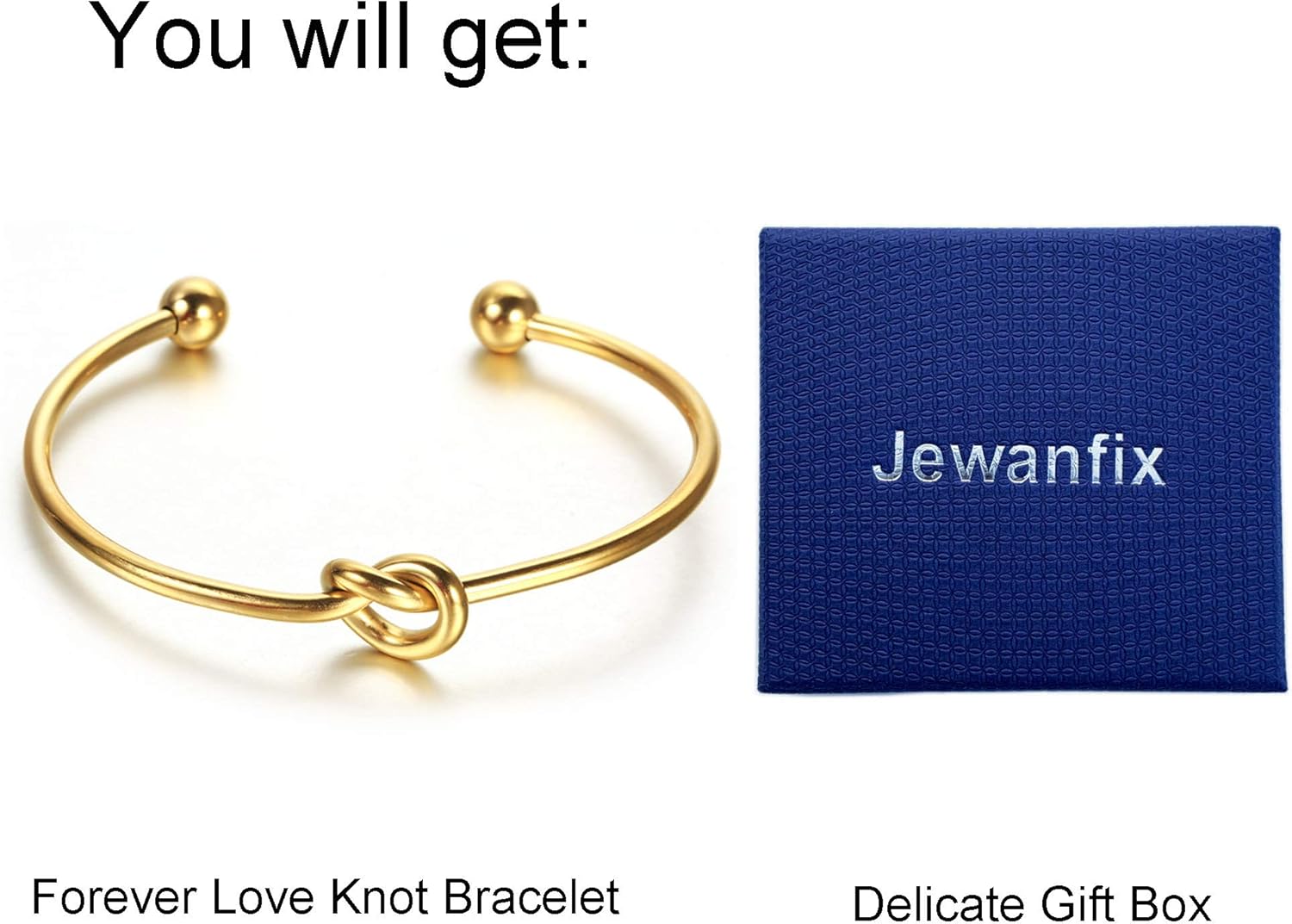 Bridesmaid Proposal Gifts, Stainless Steel Tie The Love Knot Bridesmaid Bracelet with Gift Box - Image 8