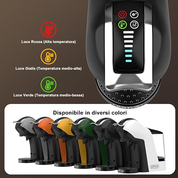 Macchina da caffè a capsule, per Nespresso, per Dolce Gusto, capsule A Modo Mio, caffè in polvere (44 mm) e caffè macinato, con volume e temperatura dell'acqua regolabili (EM-308B) - 2