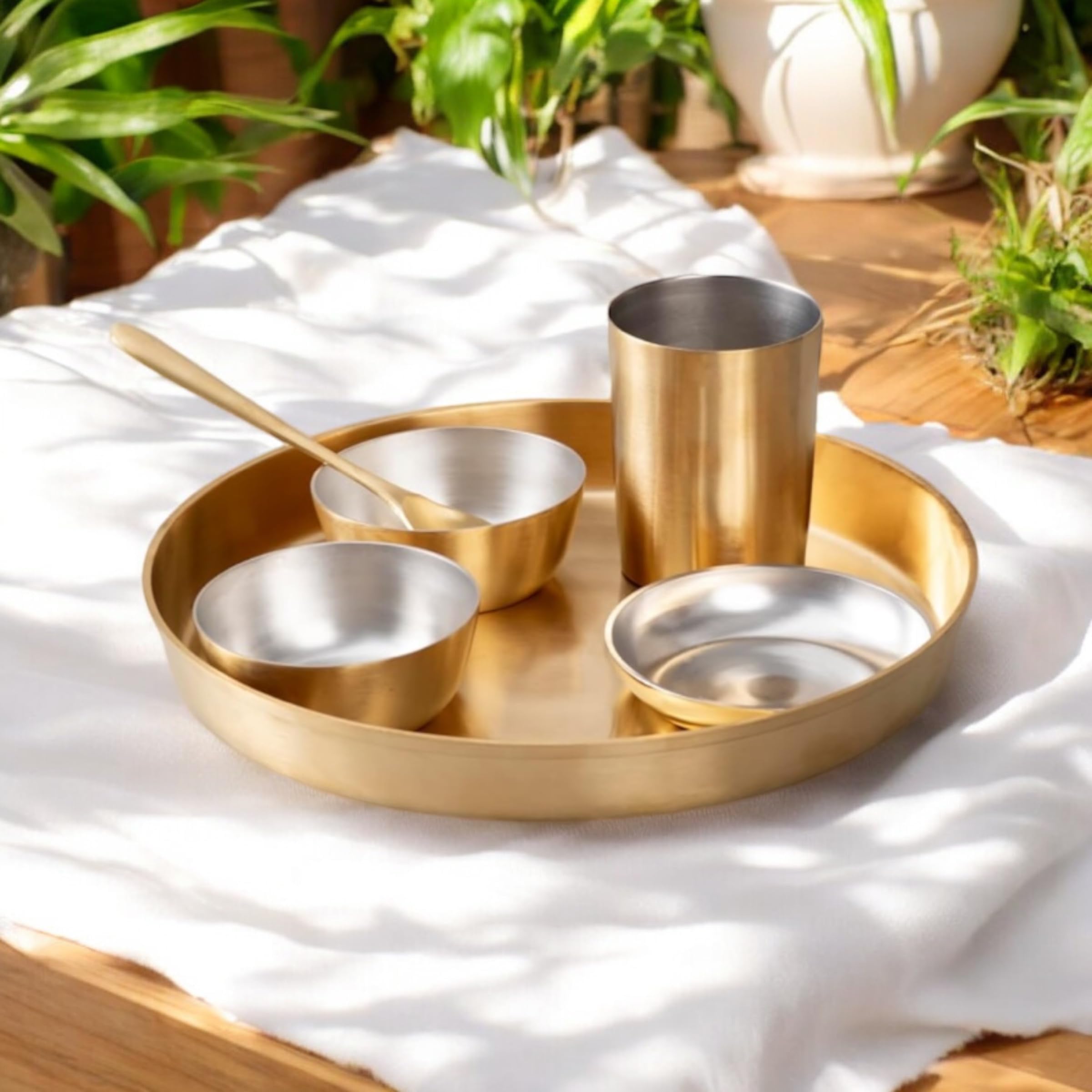 Buy Utensils Masters Pure Kansa (Bronze) Dinner Set - 6 Pcs KANSA ...