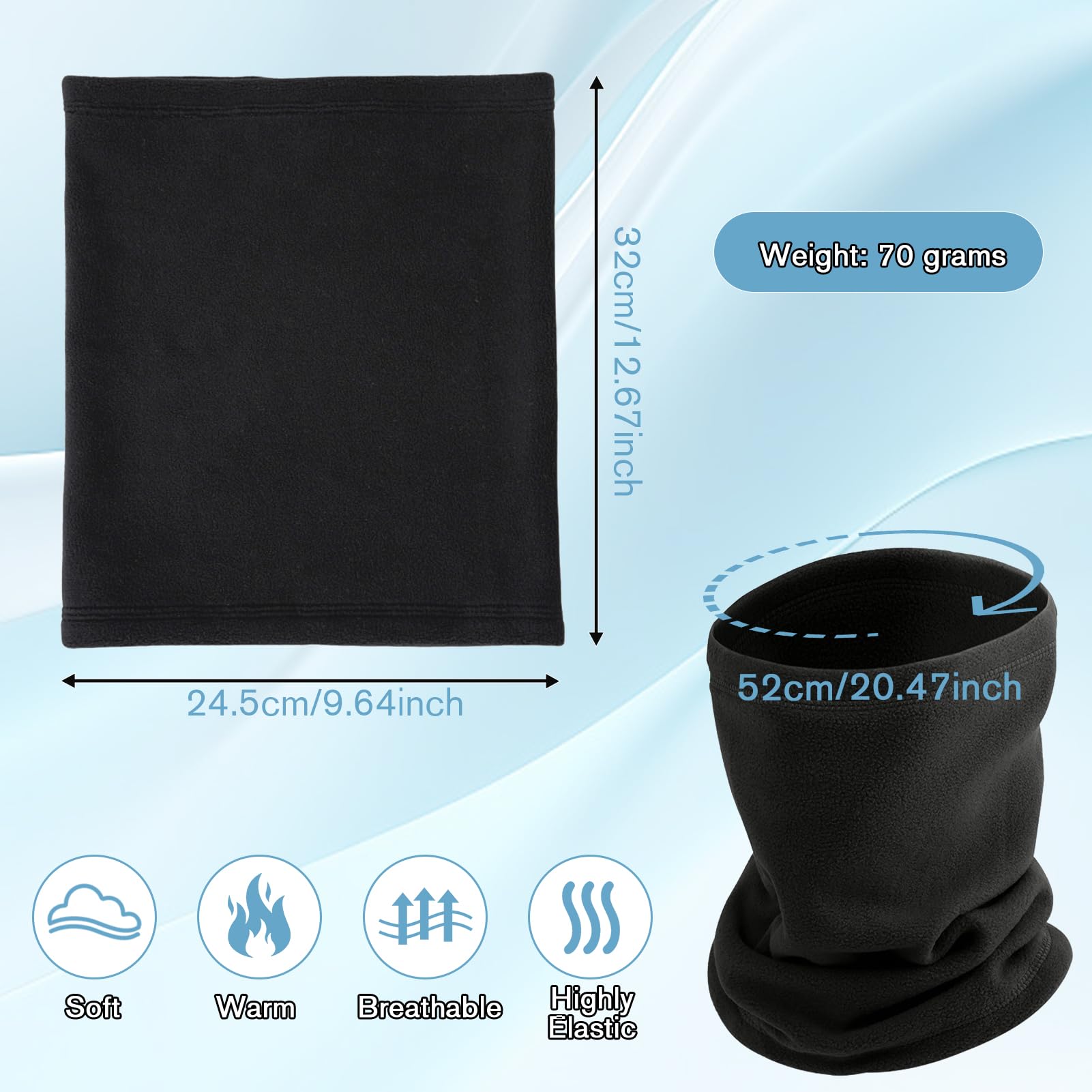 Showvigor 2-Pack Neck Gaiter Face Cover Scarf Sciarpe Collo - Nero - Cotone Traspirante, Antivento & UV 50+ - Passamontagna per Ciclismo, Escursionismo, Festival (Taglia Unica, Tutte le Stagioni)