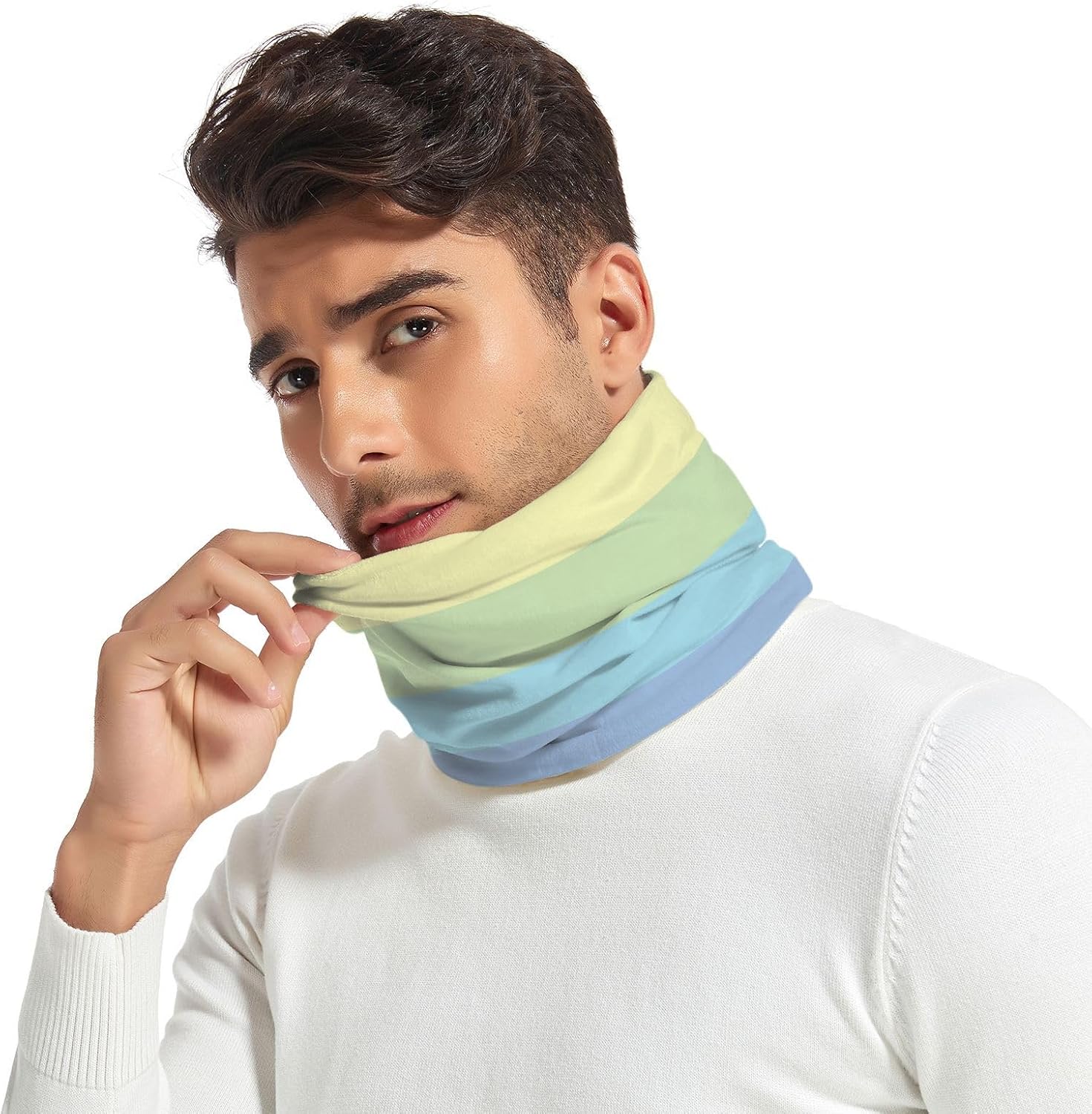 Rainbow Fresh Strips Winter Neck Gaiters for Cold Weather Outdoor Sports Scarves Gaiter Mask Thick Windproof Scarves for Men & Women