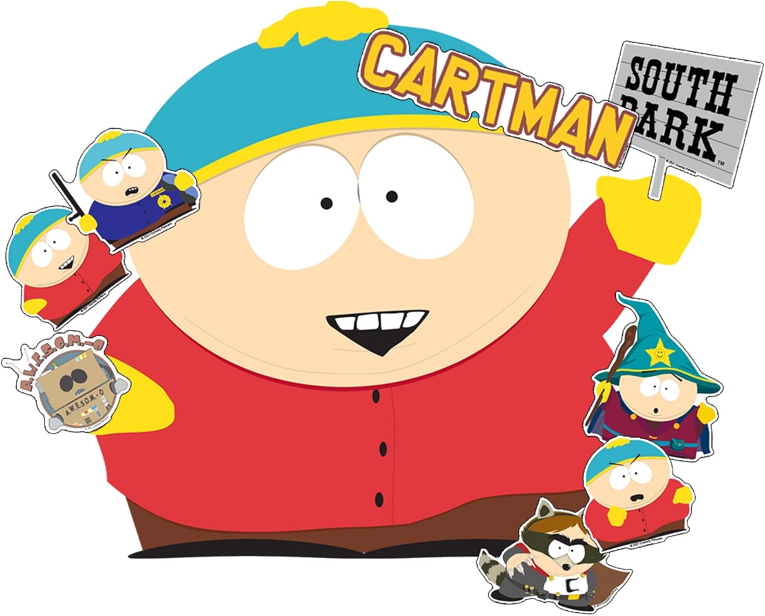 South Park Cartman Movable Vinyl DIY Wall Art Stickers Set - Walls, Windows, Doors