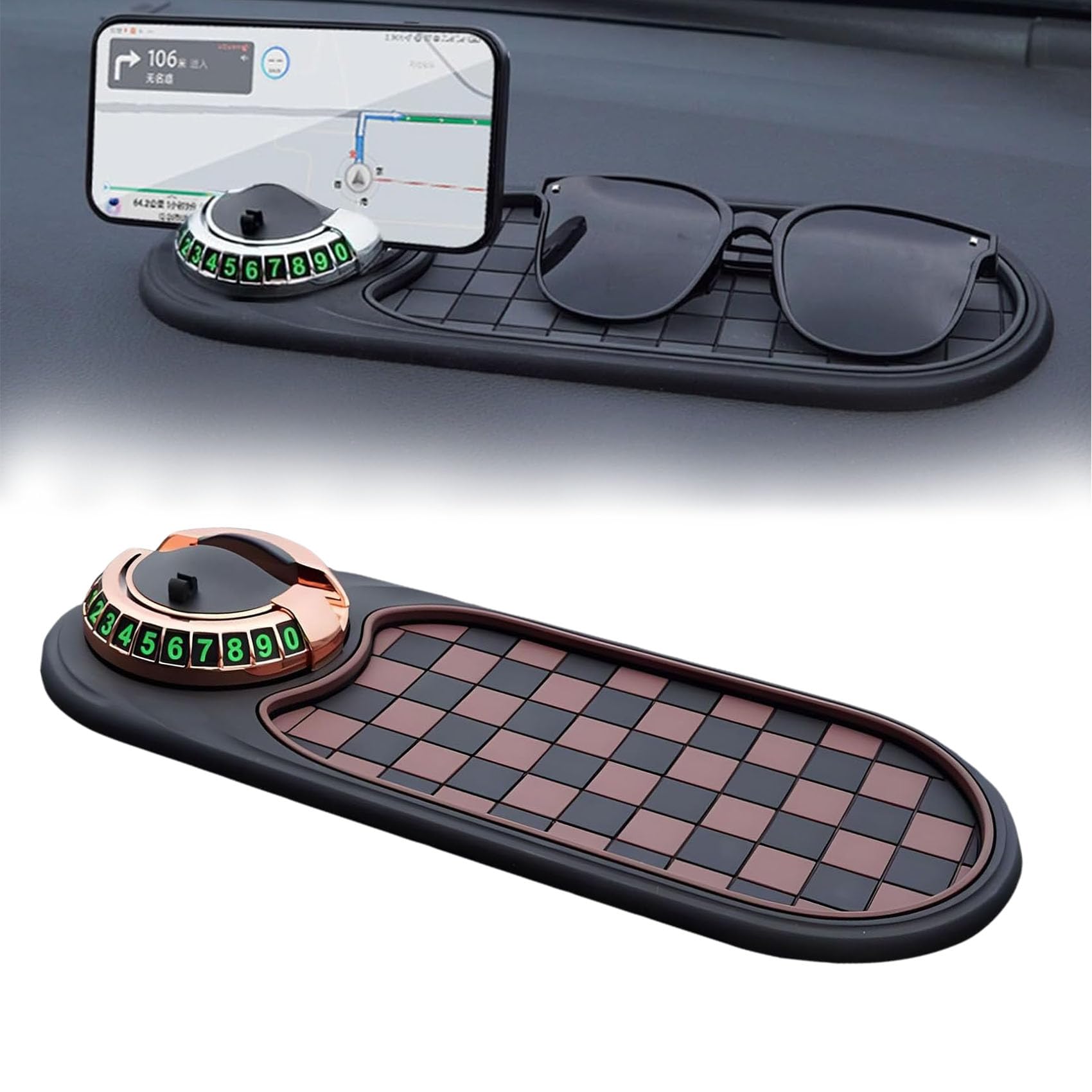 Lasuroa Tapis Antidérapant Multifonction Pour Voiture Avec Support