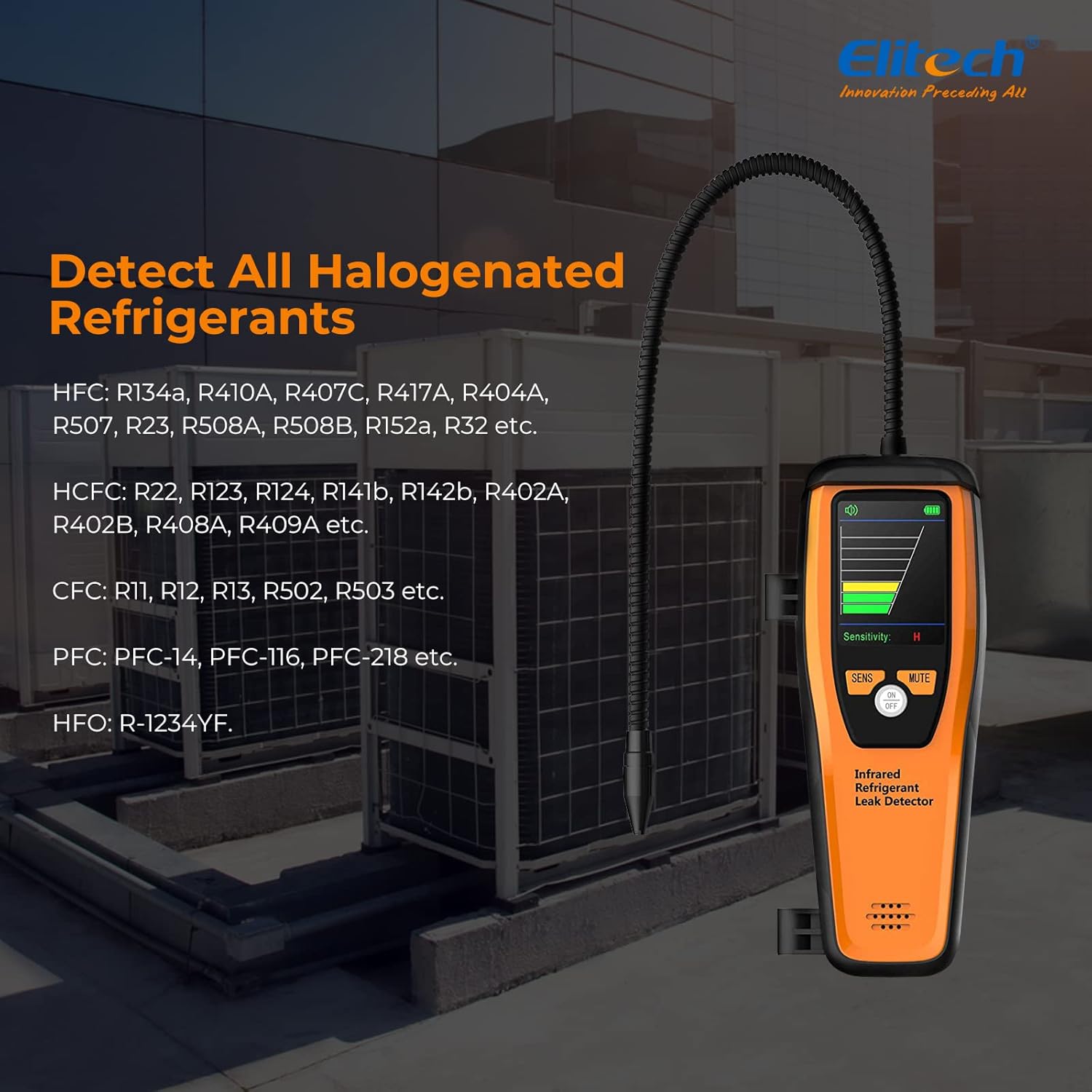 Elitech HVAC Refrigerant Leak Detector 10 Yrs Infrared Sensor Life Halogen Freon Sniffer, Air Conditioning Detection, Automotive Gas Finder, R22 R410A R134A R1234YF CFCs HCFCs HFCs, ILD-100 : Automotive