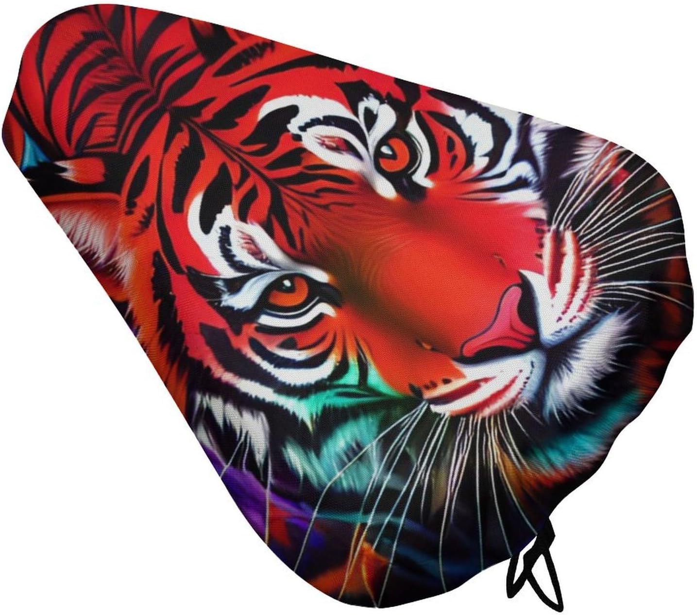 Trippy Red Tiger Animal Art Bike Seat Cover for Outdoor