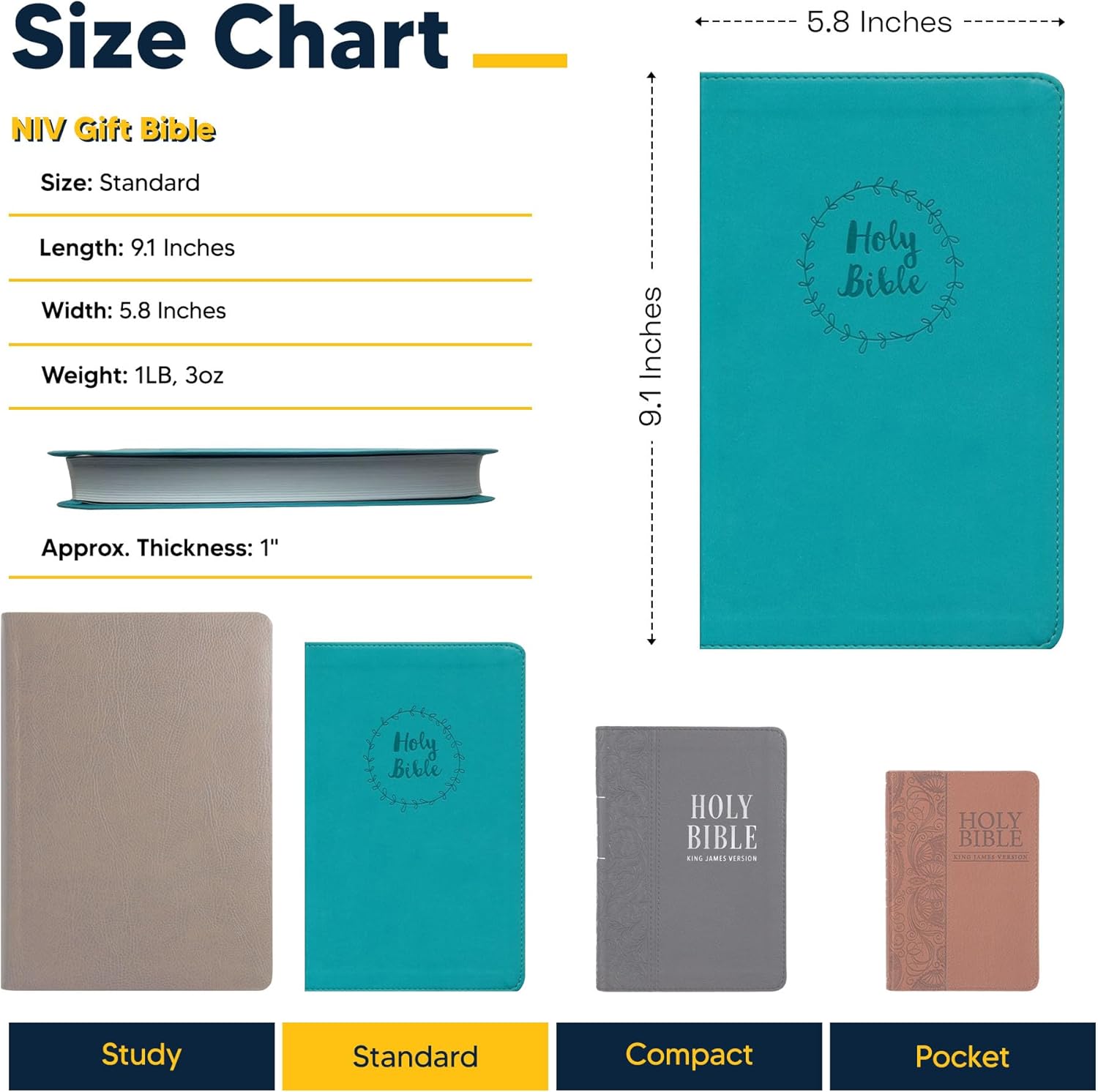 Personalized NIV Thinline Holy Bible Medium Print Size | Includes Custom Engraved Name Faux Leather Cover | Custom Gift for Christian & Religious Celebrations | Teal