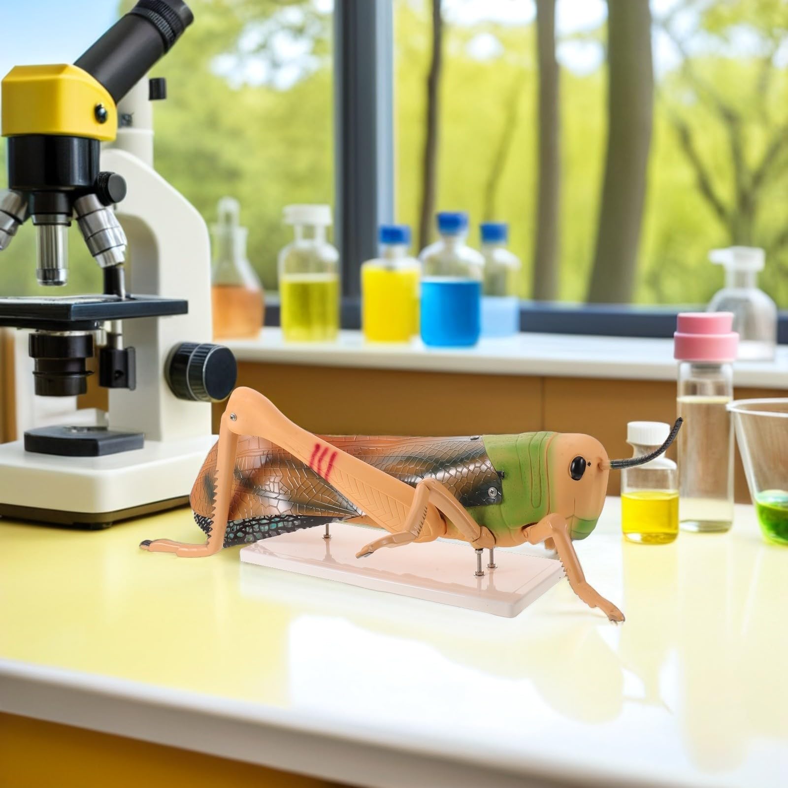 Abaodam Modèle D'anatomie D'insecte Détachable de Sauterelle en Pvc pour Exercices de Laboratoire et Démonstrations Pédagogiques Précises en Biologie