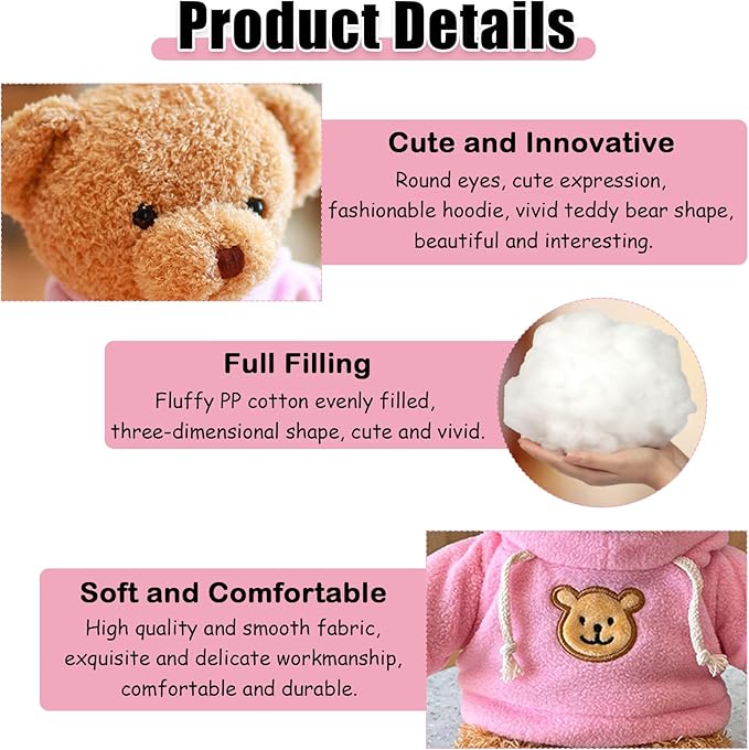 Peluche Oso de Peluche 11.8 Pulgadas Rosa zhidiloveyou miniatura 3