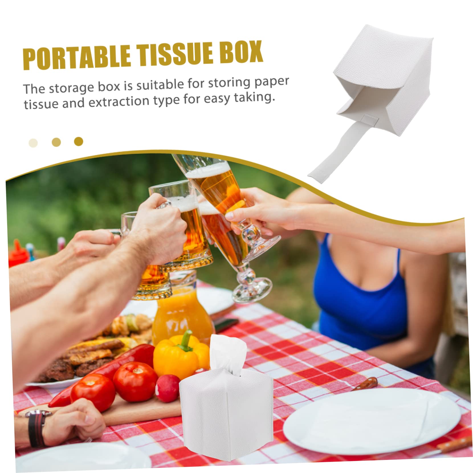 Alipis House Tissue Box Cover 2pcs Tissue Box Holder Covers Pu Material for Living Room Office