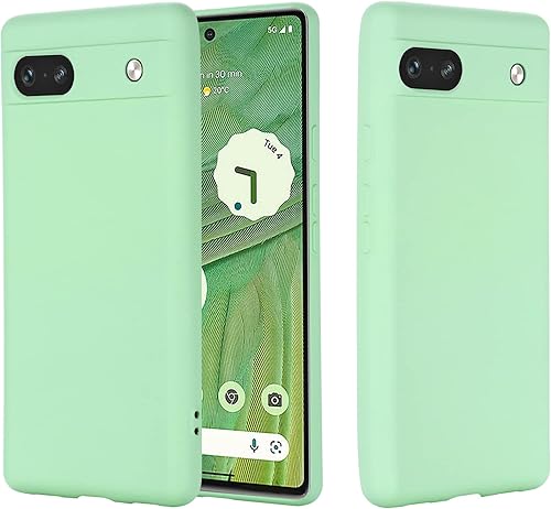 Miniatura 1 de Funda para Google Pixel 7A, cubierta de protección de silicona líquida, forro de microfibra antiarañazos, TPU suave, a prueba de golpes, funda