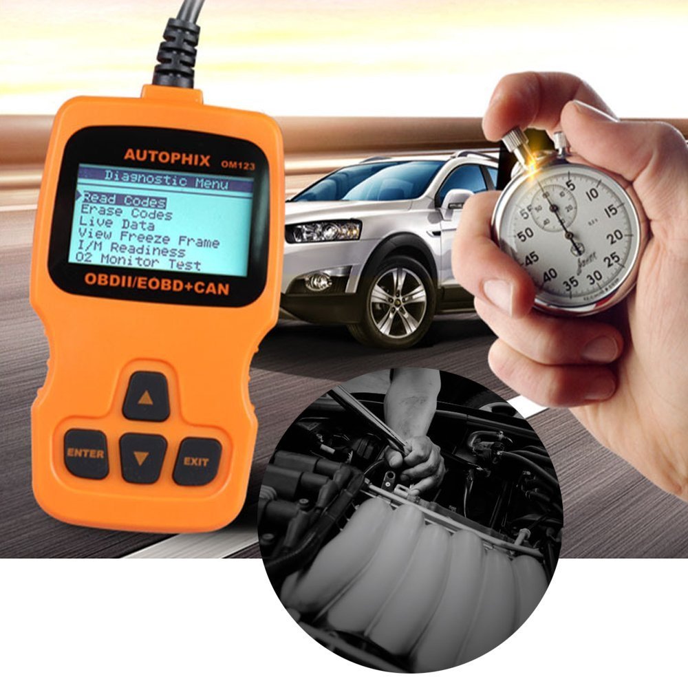 Happycow Om123 OBD II de voiture ordinateur Diagnostic Scan Tool Petite automobile des lecteurs de codes Check Auto Engine Light lecteur de codes d'erreur pour OBDII OBD2 Véhicule
