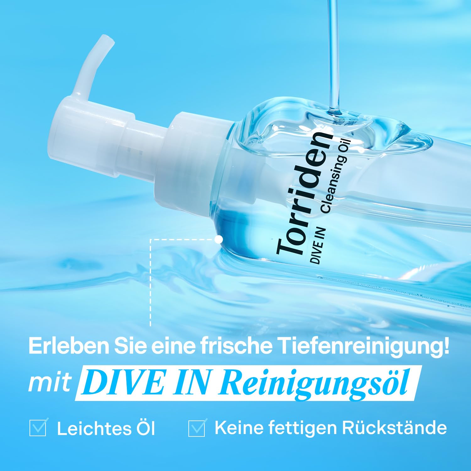 Torriden DIVE IN Reinigungsöl 200ml | Makeup und Mitesser Entferner | Feuchtigkeitsspendendes Tiefenreinigungsöl für alle Hauttypen und sensible Haut | Mit Hyaluronsäure, Panthenol, Allantoin