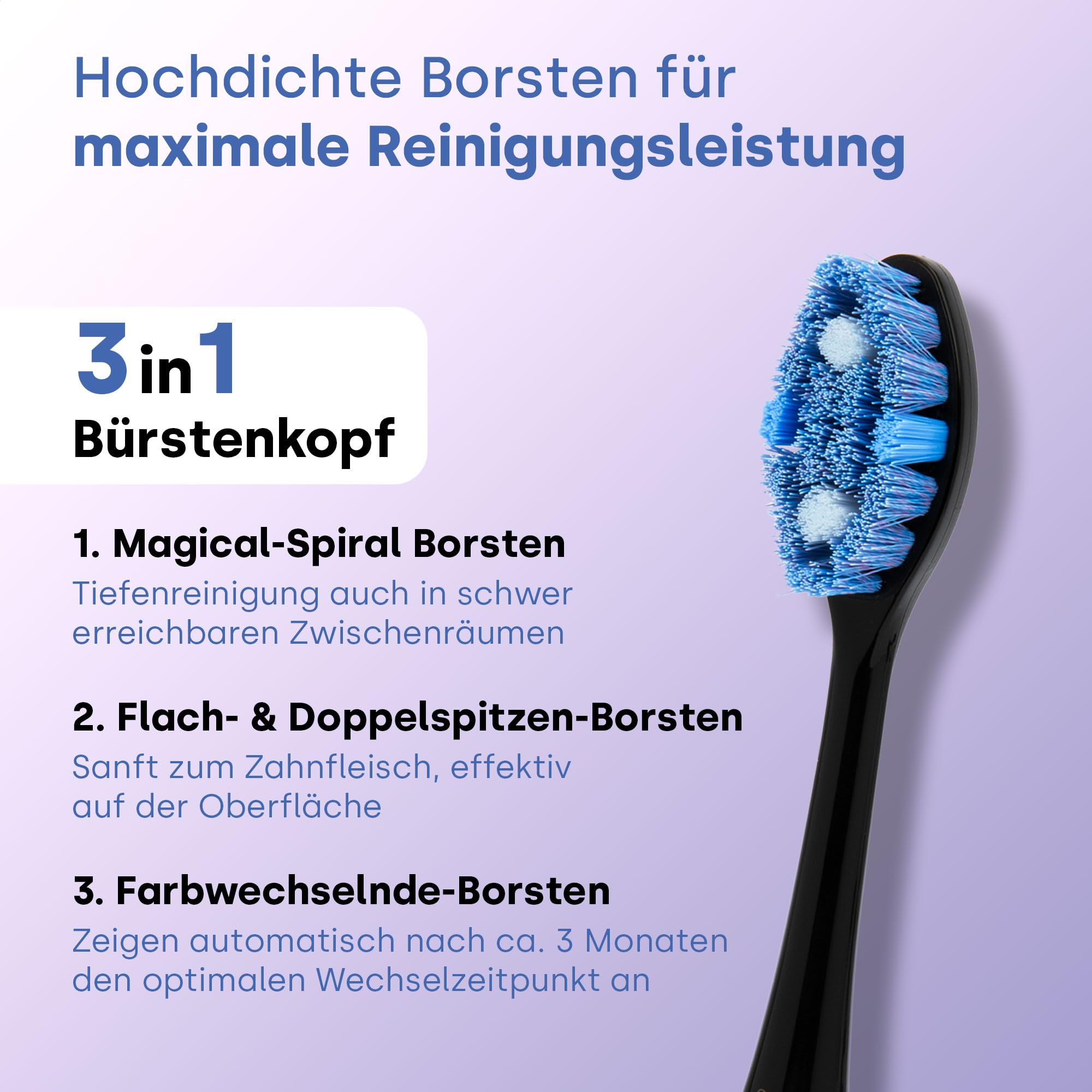 emmi Sonic Flex Schallzahnbürste – elektrische Zahnbürste mit 5 Modi & 25 Intensitätsstufen, UV-Reiseetui, kabelloses Laden & USB-C, bis zu 90 Tage Akku, inkl. 2 Aufsteckbürsten
