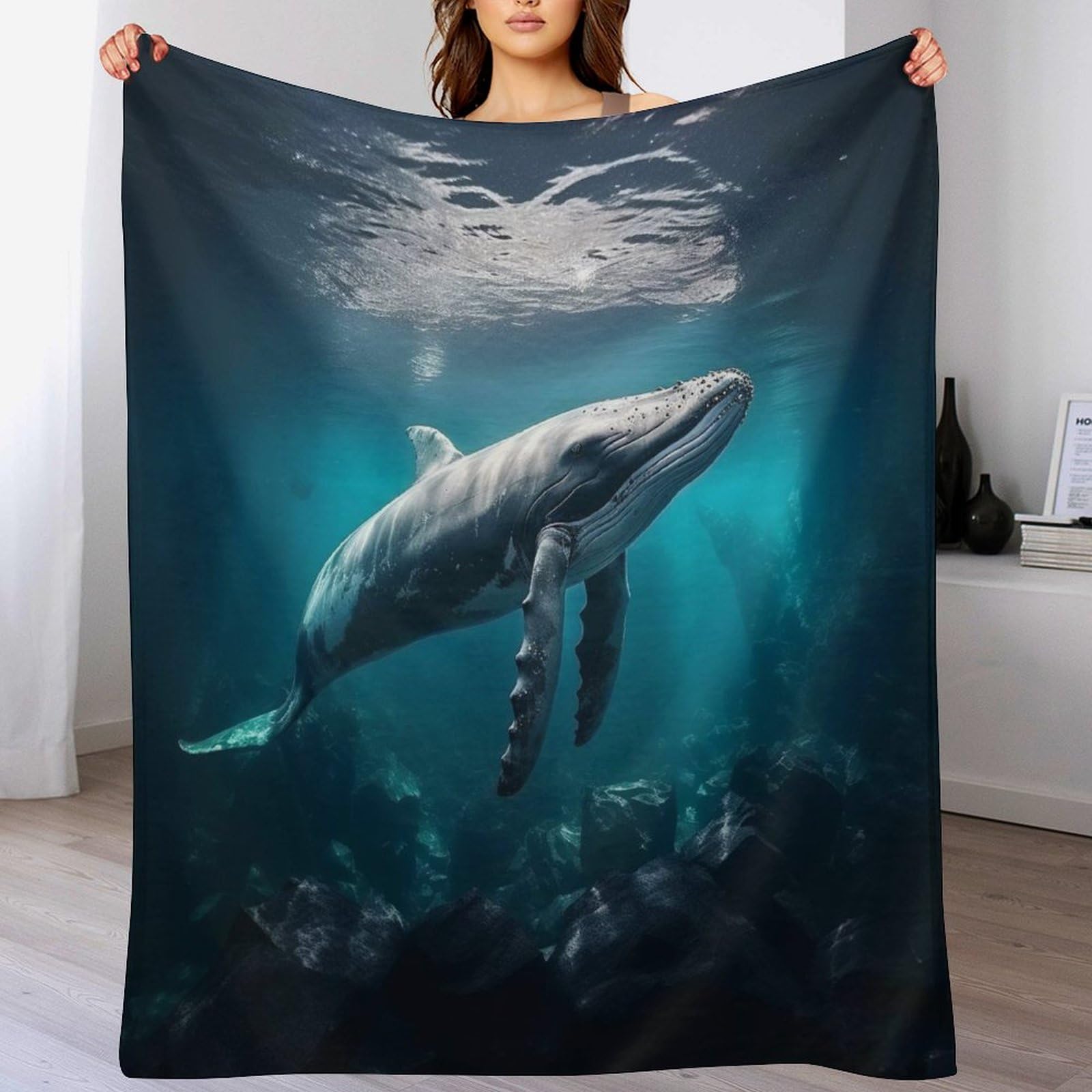 Couverture baleine chaude et facile d'entretien pour grand confort