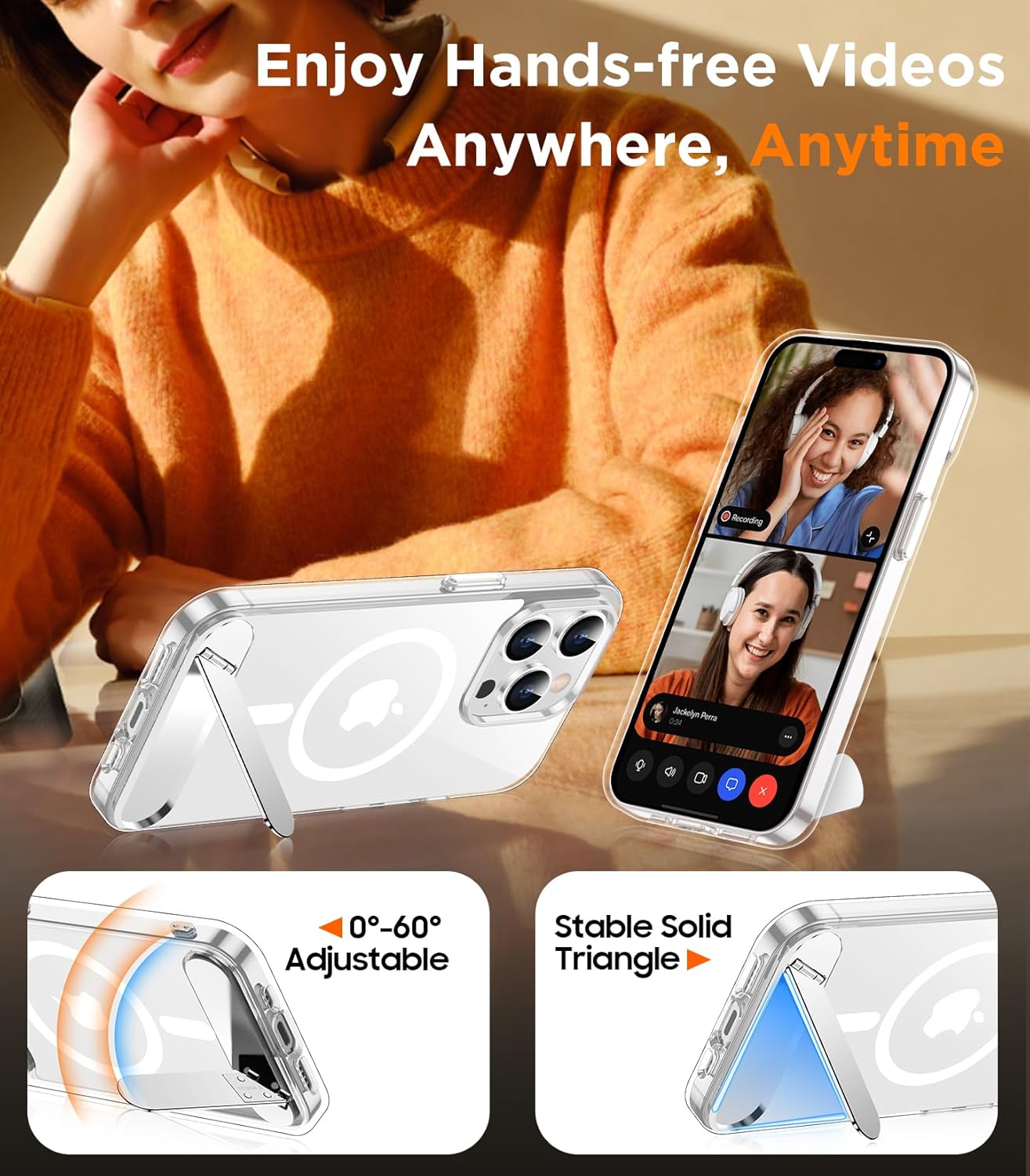 Temdan Magnetic Compatible with iPhone 14 Pro Case, [Built-in Invisible Kickstand][Compatible with MagSafe] [Military Grade Shockproof] Slim Thin Phone Case for iPhone 14 Pro 6.1 - Image 3