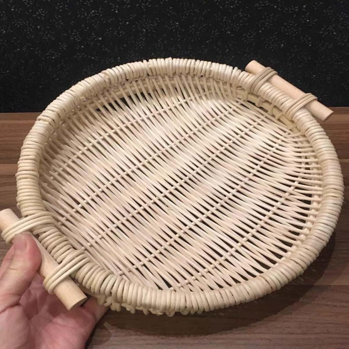 Queenbox 5mm 32.8ft Coil Basket Weaving Cane, Natural Round Rattan Reed Wicker Knit Repair Material for DIY Furniture Chair Basketry