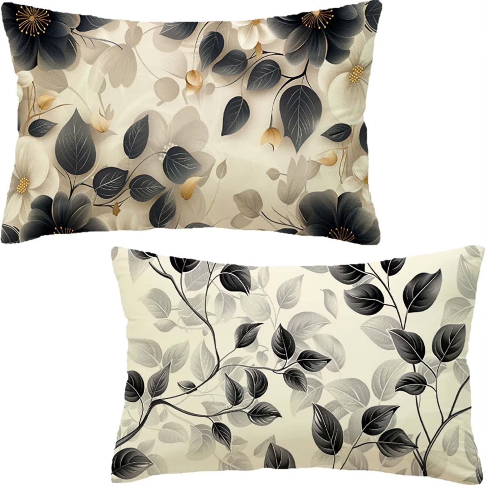 Poszewka na poduszkę 90 x 40 cm, beżowa, zestaw 2 sztuk, poduszka outdoorowa, odporna na warunki atmosferyczne, lniana poduszka do użytku na zewnątrz, prosta, dekoracyjna poszewka na poduszkę na sofę